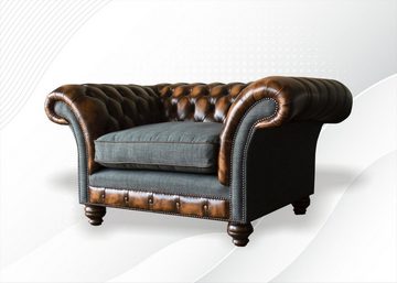 JVmoebel Chesterfield-Sessel, Sessel Couch Polster Sofa Textil Chesterfield Couchen 1 Sitzer