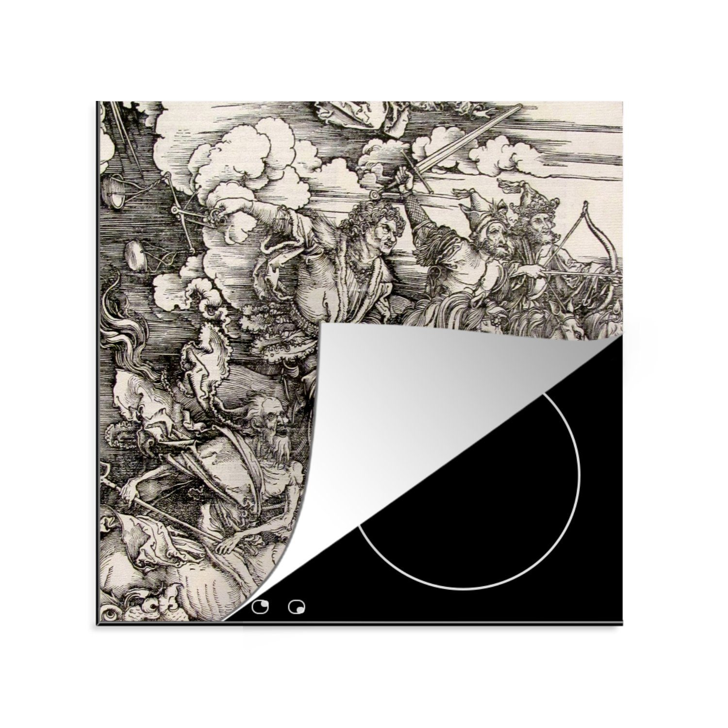 MuchoWow Herdblende-/Abdeckplatte Die vier Reiter der Apokalypse - Albrecht Dürer, Vinyl, (1 tlg), 78x78 cm, Ceranfeldabdeckung, Arbeitsplatte für küche