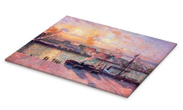 Posterlounge Acrylglasbild Camille Pissarro, Sonnenuntergang in Rouen, Malerei