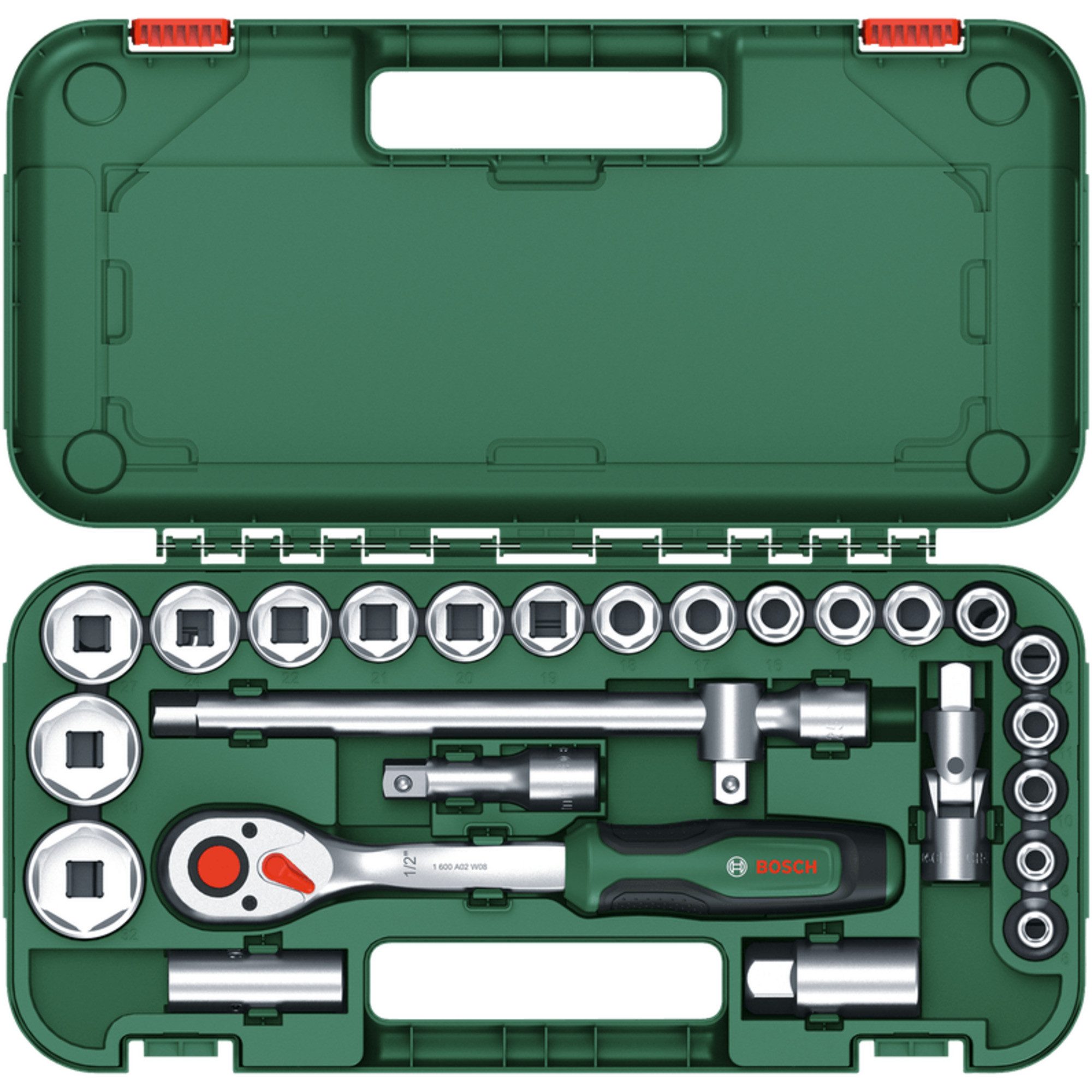 Bosch Professional Steckschlüssel Bosch Heimwerken & Garten 1/2" Ratschen-Set mit
