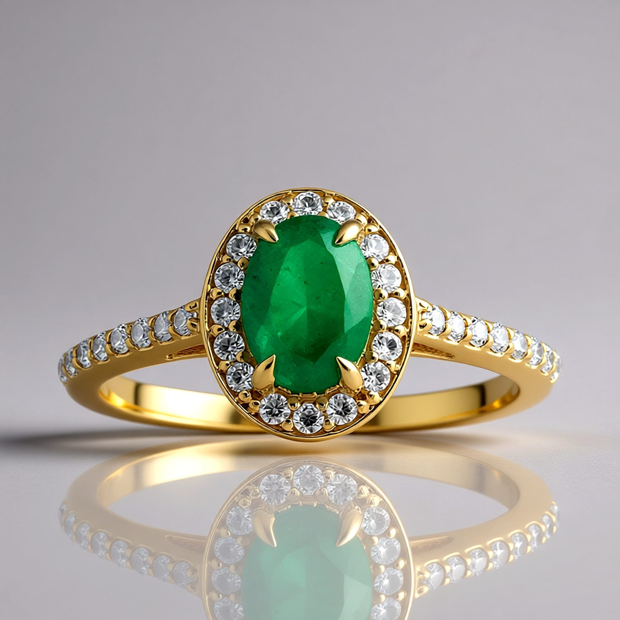 Cavill Goldring Cavill eleganter Sambia Smaragd Ring 0,69 ct Gold 375 Gelbg günstig online kaufen