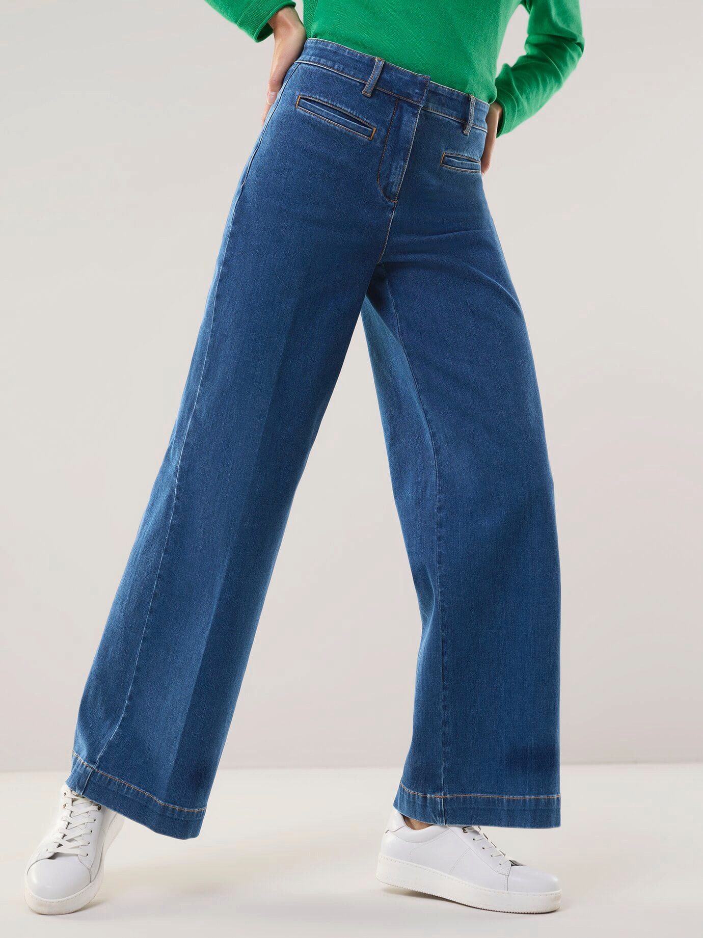 Walbusch Marlene-Hose Damen Marlene mit Stecktaschen Hose mit Bügelfalte Regular Fit, modisch, atmungsaktiv, Langgröße