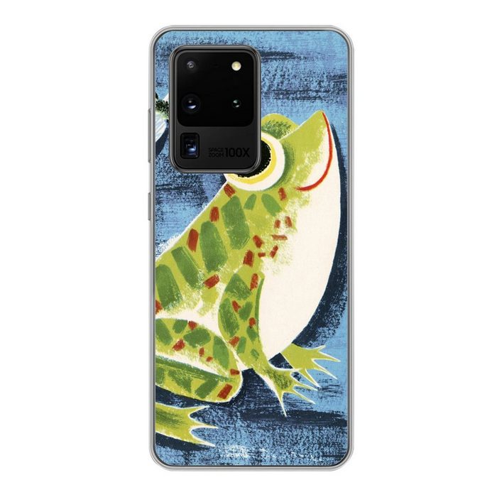 MuchoWow Handyhülle Frosch - Libelle - Blau Phone Case Handyhülle Samsung Galaxy S20 Ultra Silikon Schutzhülle