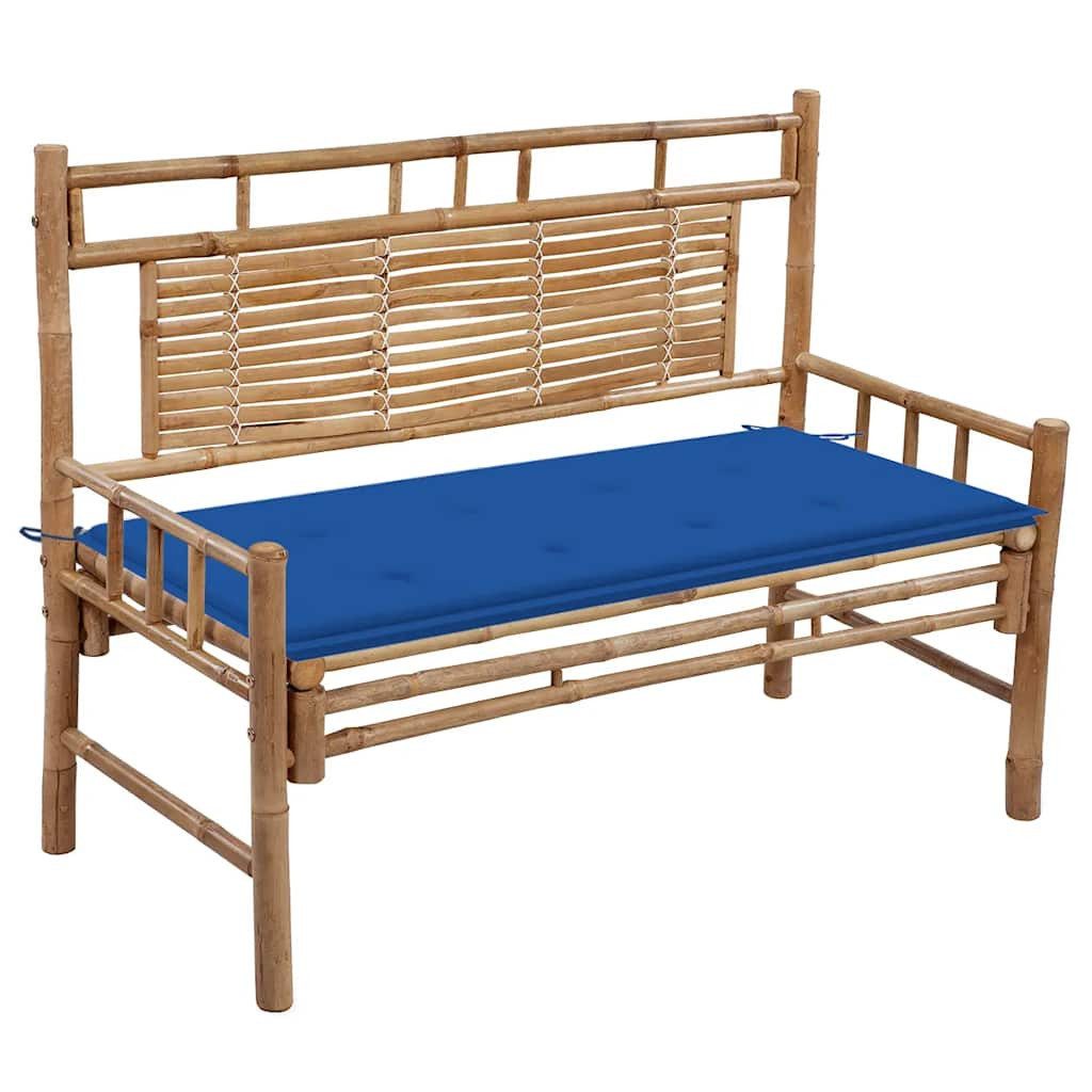 vidaXL Gartenbank Gartenbank mit Auflage 120 cm Bambus (1-St)