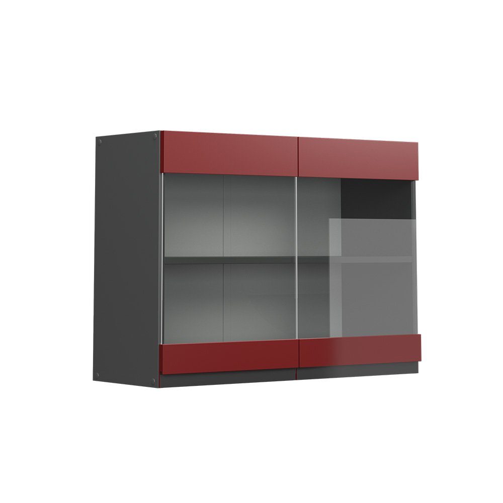 Vicco Glashängeschrank R-Line, Rot/Anthrazit, 80 cm günstig online kaufen