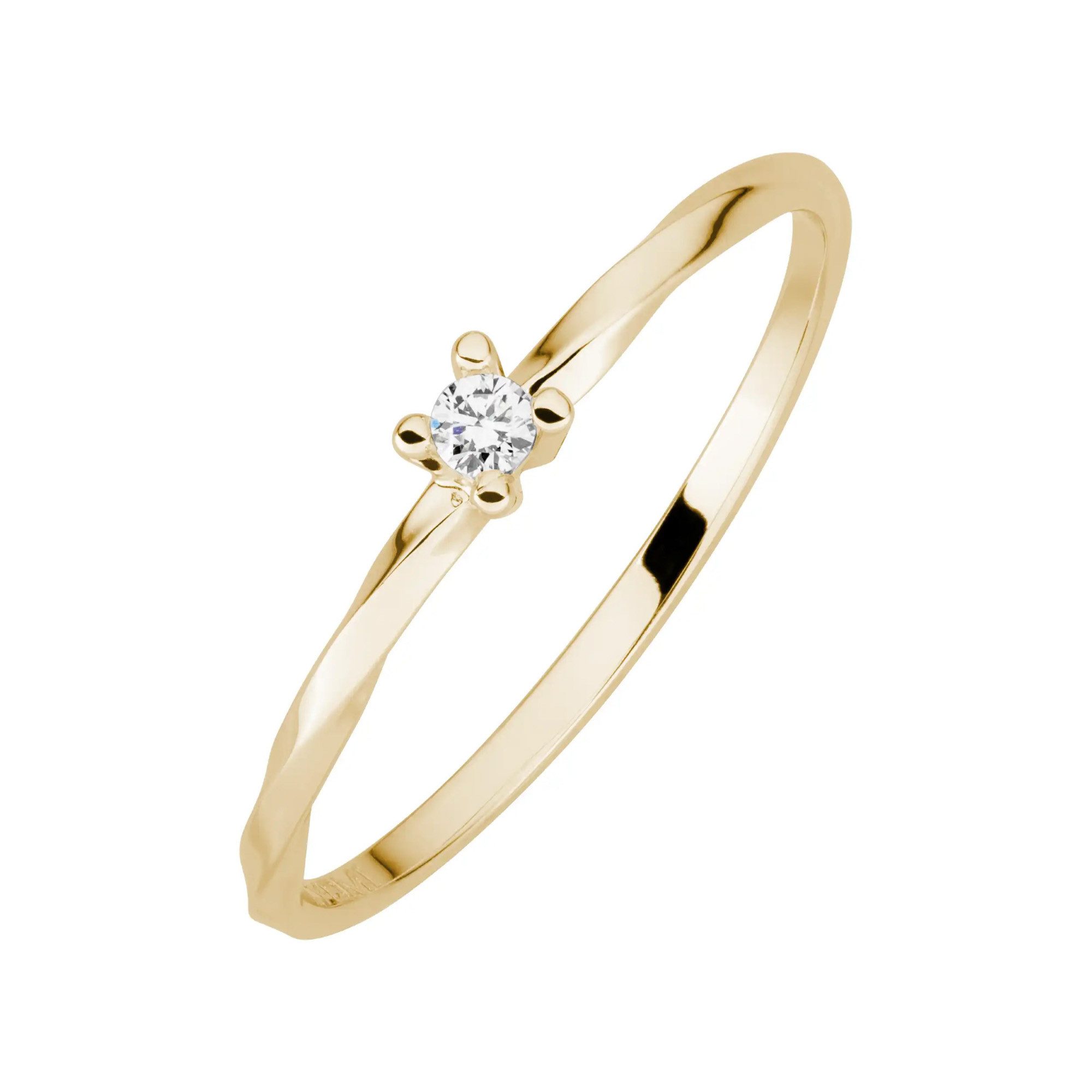 LYOMI Fingerring 585/- Gelbgold 1 synth. Diam. 0,04ct.