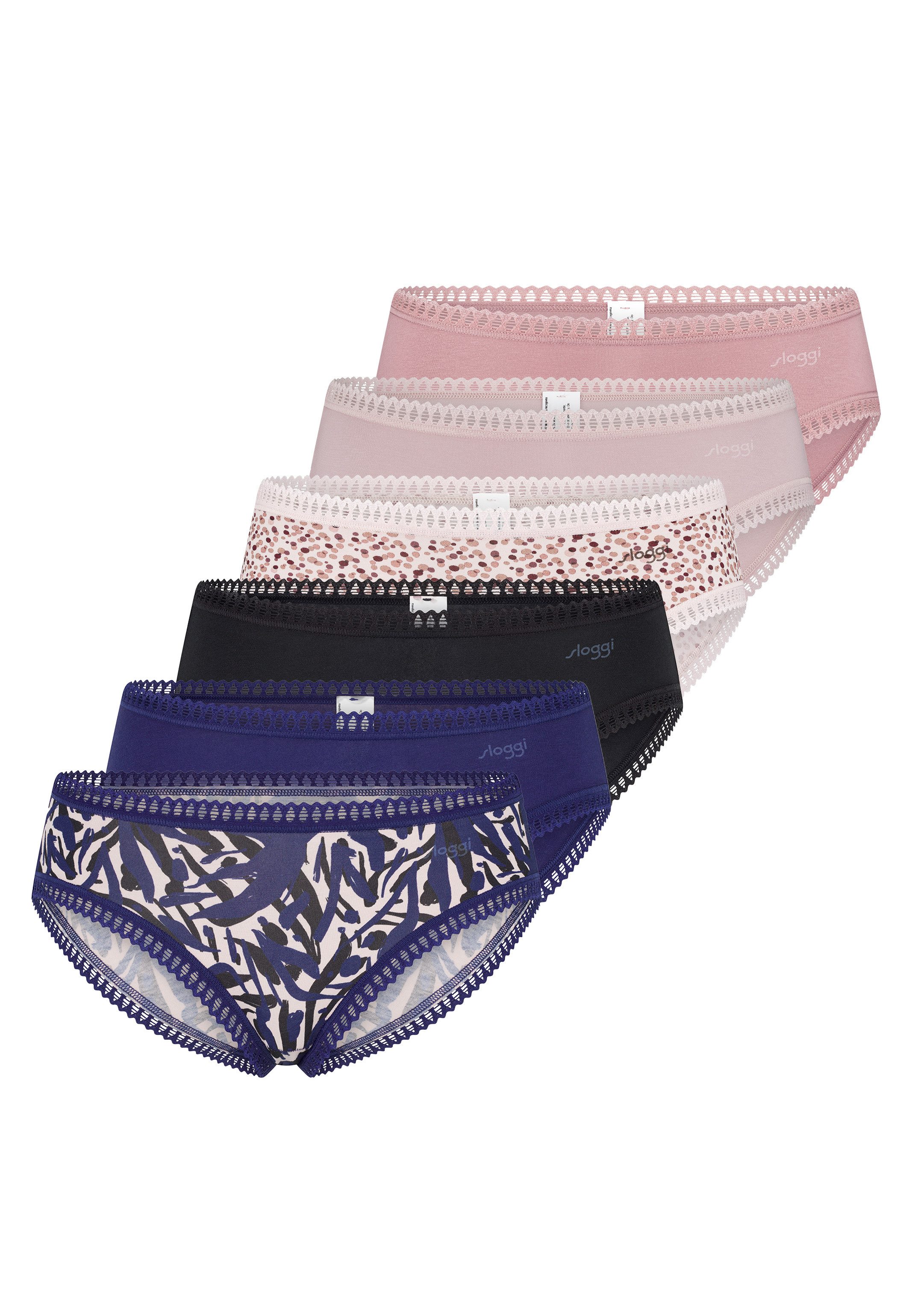 6 X Rosa / Blau / Schwarz
