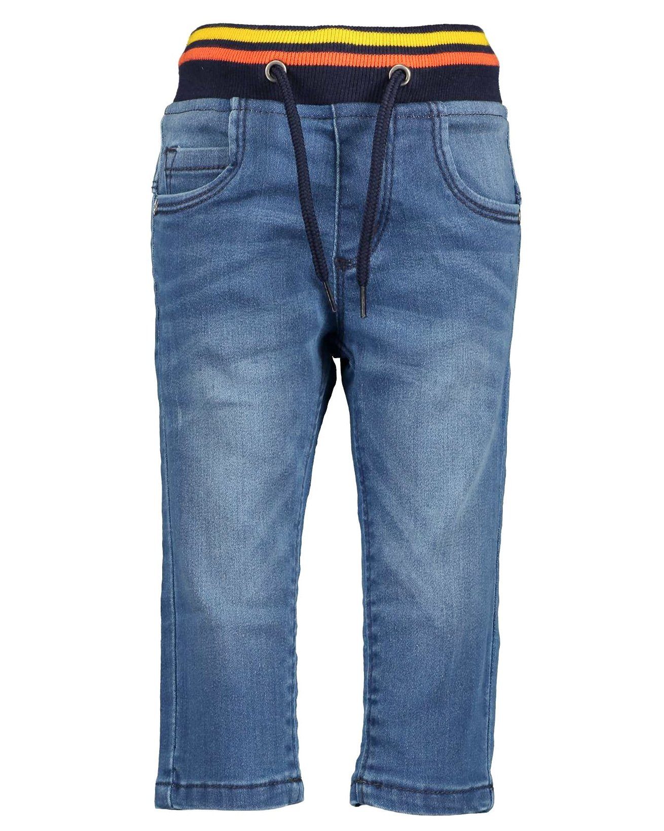 Blue Seven 5-Pocket-Jeans Unisex Baby Mini Kn Schlupf Elastikbund mit Tunnelzug