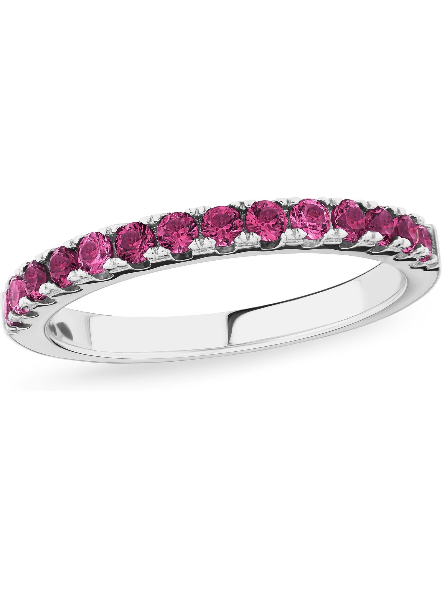 silber Damen-Damenring Zirkonia, Silberring Silber Zirkonia, JETTE 14 pink, 925er JETTE synthetisch