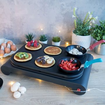 bmf-versand Fondue Mini Wok Set Raclette 6 Personen Tischgrill Elektro Crepes Maker