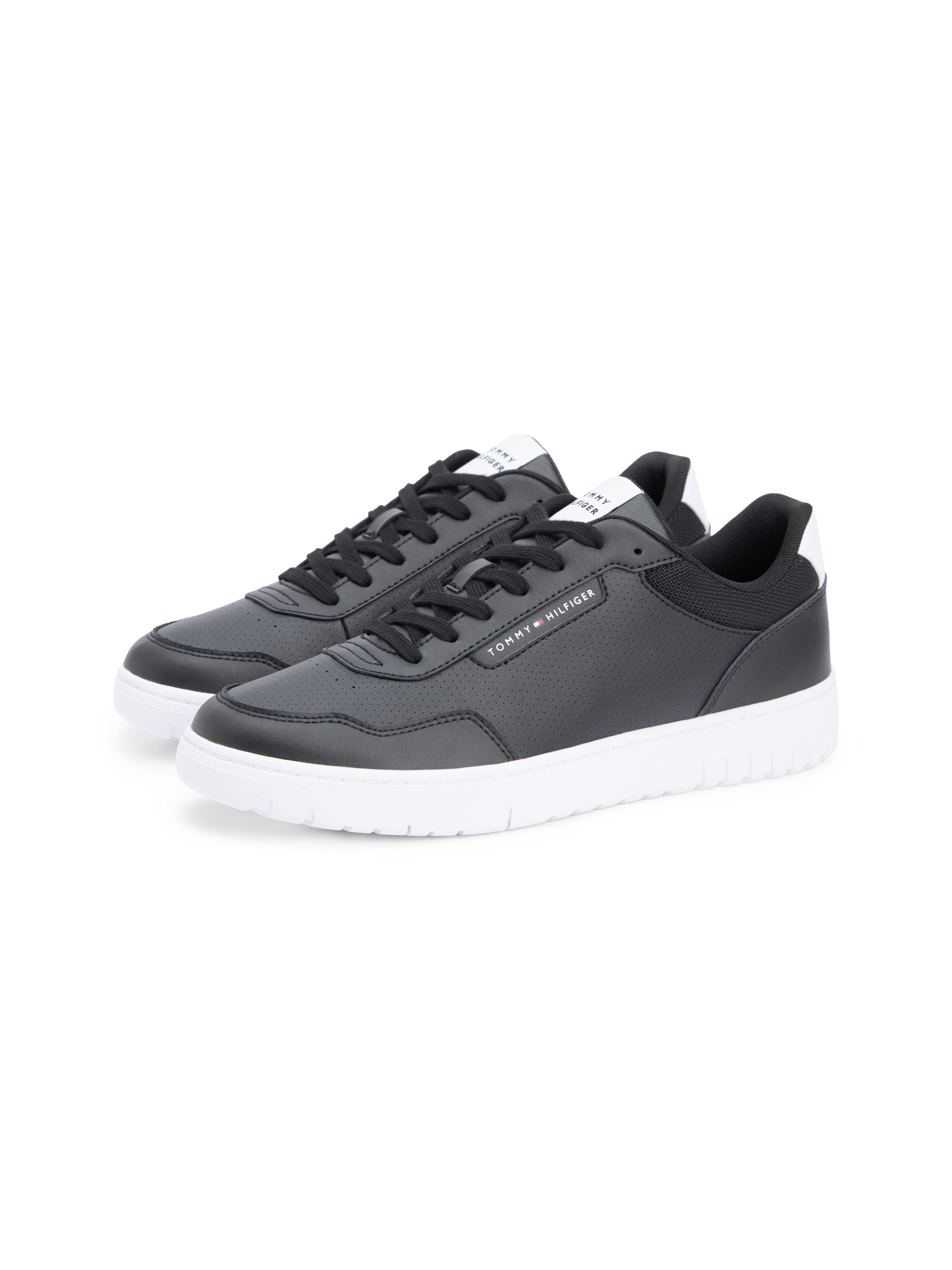 Tommy Hilfiger BASKET CORE LITE LTH Sneaker Freizeitschuh, Halbschuh, Schnürschuh mit Logo an der Schuhzuge