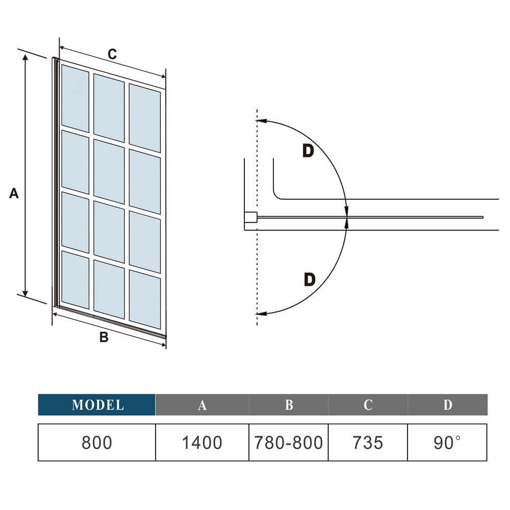 duschspa Badewannenaufsatz 80x140cm ESG Drehwand mit Gitter Duschabtrennung günstig online kaufen