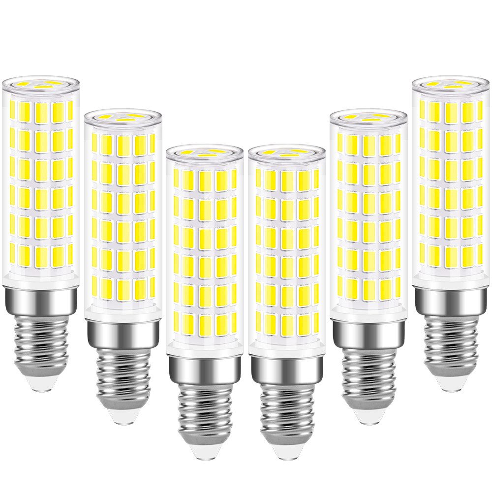 ENUOTEK LED-Leuchtmittel 10W E14 SES LED Kleine Mais Glühlampen,900Lm 360° Beleuchtungswinkel, E14, 6 St., Kaltweiß 6000K, Nicht Dimmbar