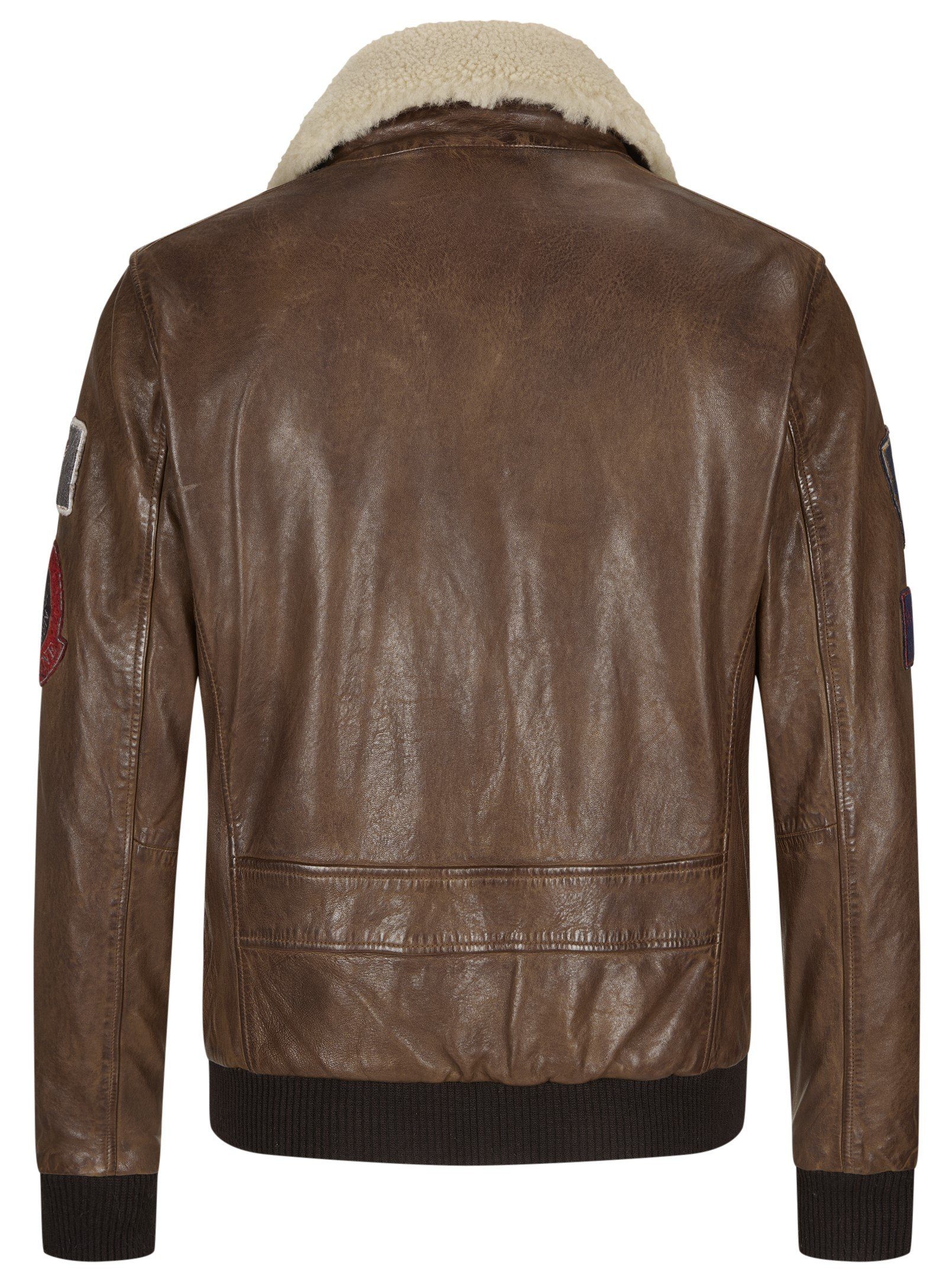 MILESTONE Lederjacke MSMatti Herren Fliegerjacke mit abnehmbarem Fellkragen – Bild 3 von 5