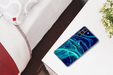 MuchoWow Handyhülle Abstrakt - Wellen - Design, Phone Case, Handyhülle Samsung Galaxy S21 Plus, Silikon, Schutzhülle