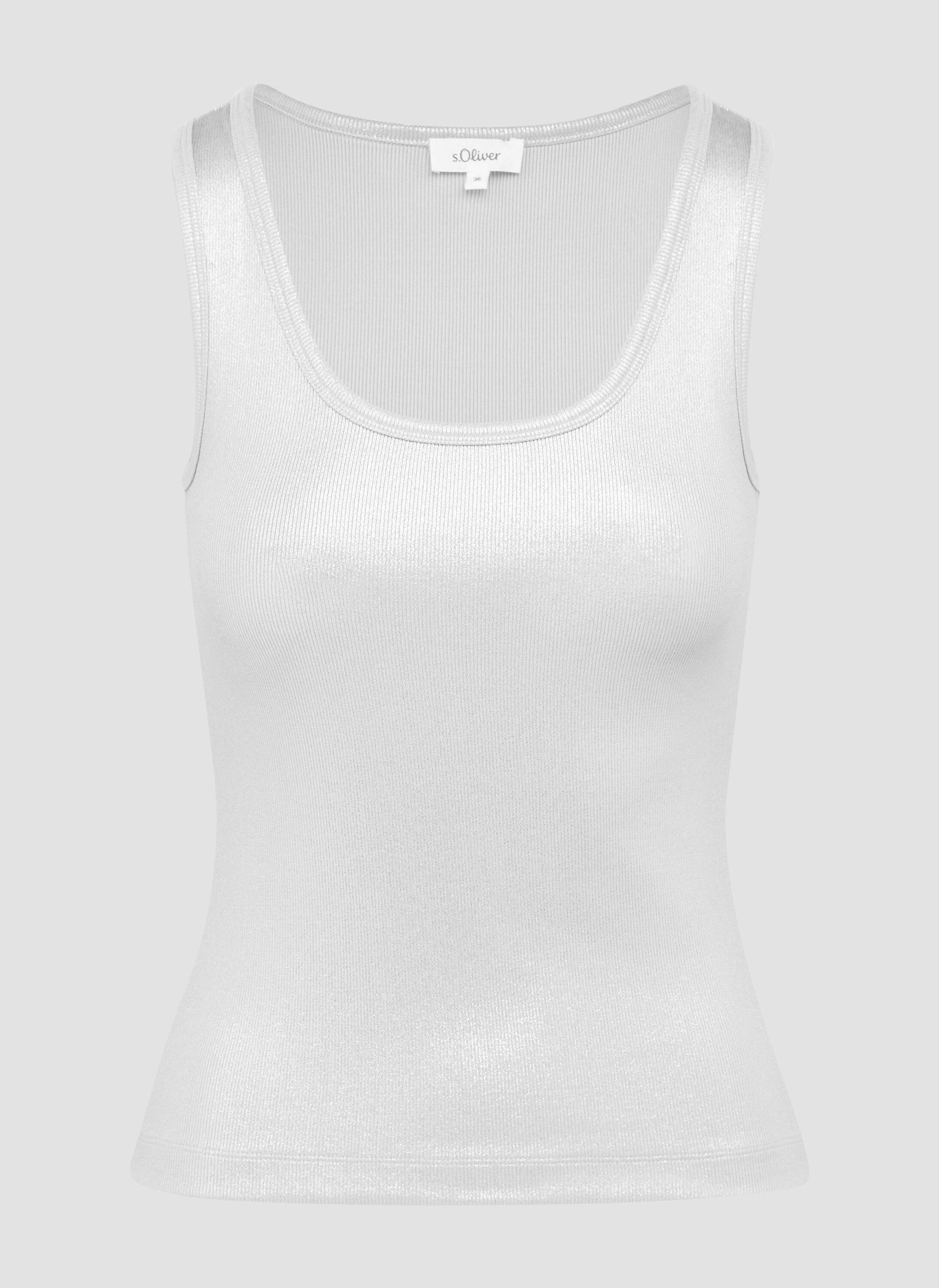 s.Oliver Muscleshirt T-Shirt Top mit Glitzer-Effekt