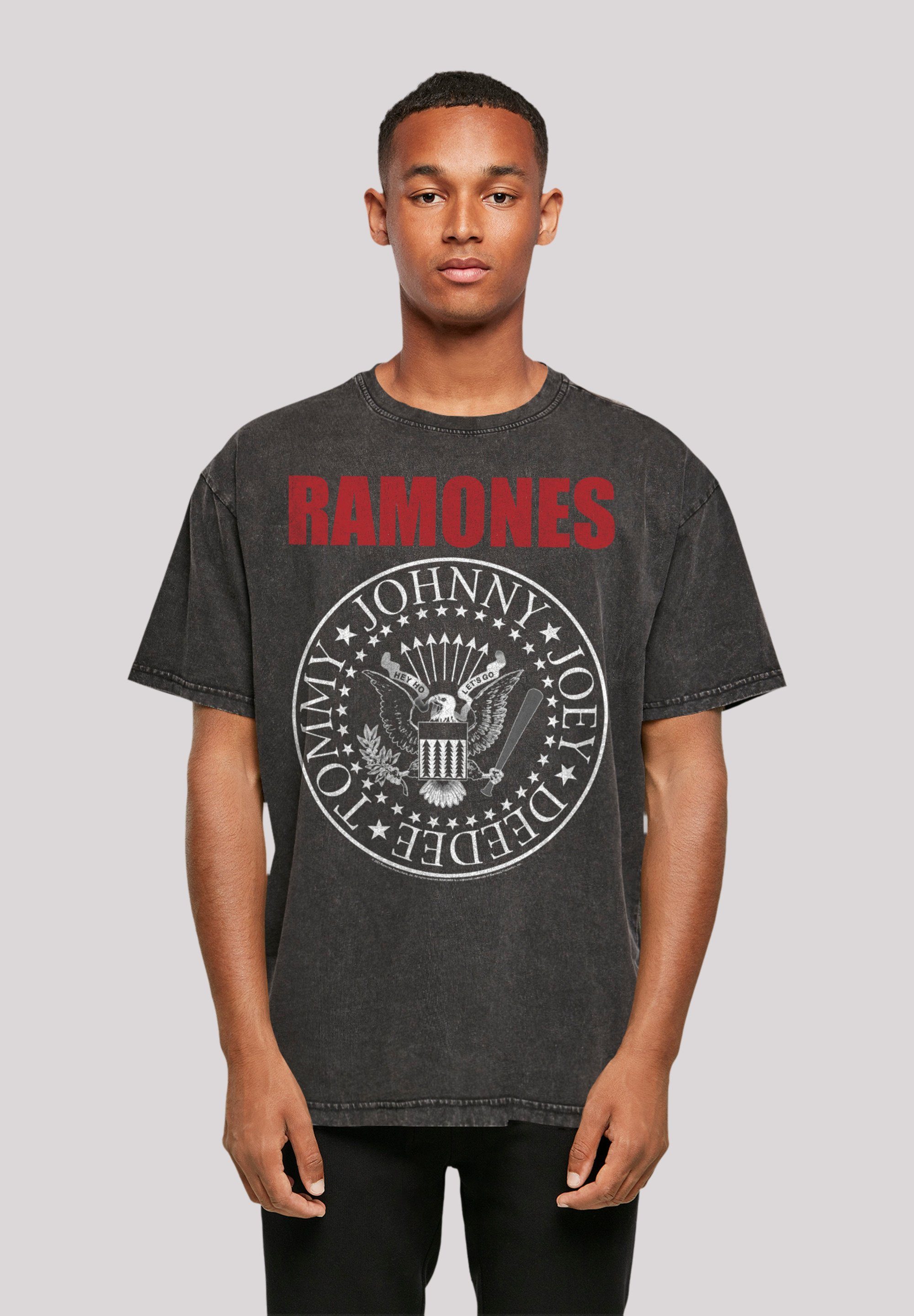 Premium Red Musik Rock Rock-Musik Seal Text F4NT4STIC Qualität, Ramones Band Band, T-Shirt schwarz