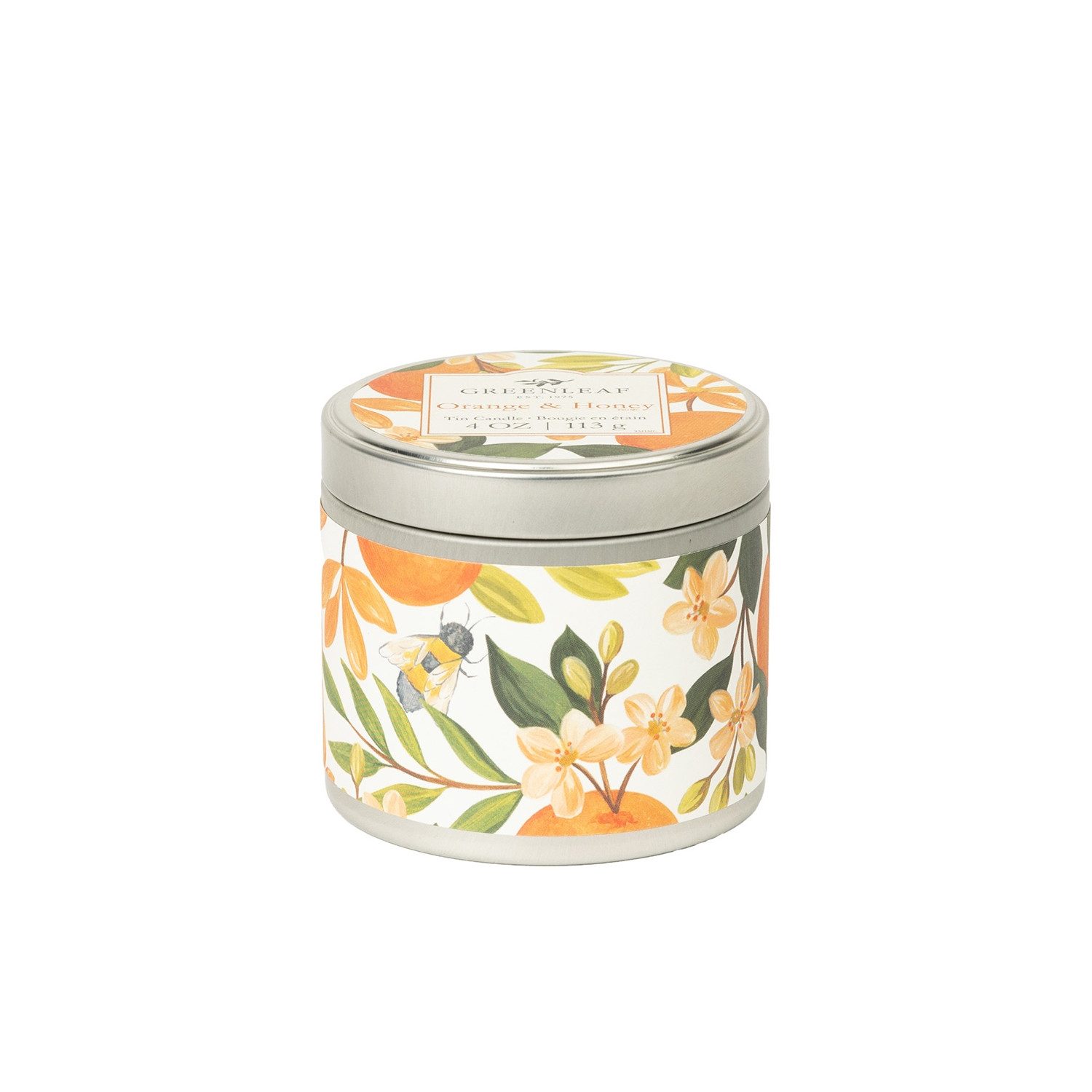 Greenleaf Duftkerze Orange & Honey (1-tlg), Candle Duftkerze in der Dose 113 g