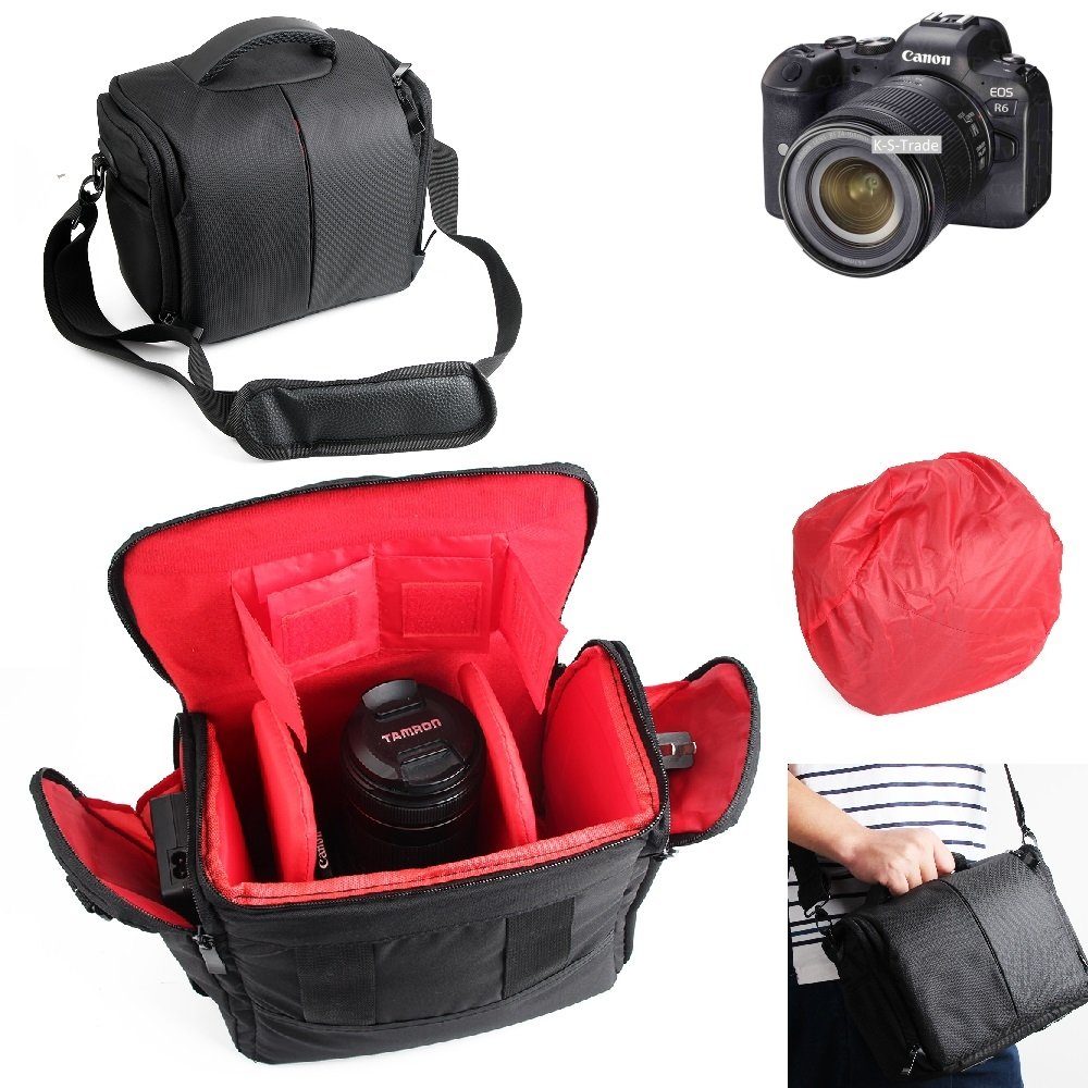K-S-Trade Kameratasche für Canon EOS R6, Kameratasche Fototasche  Schultertasche Zubehör Tasche einteilbare