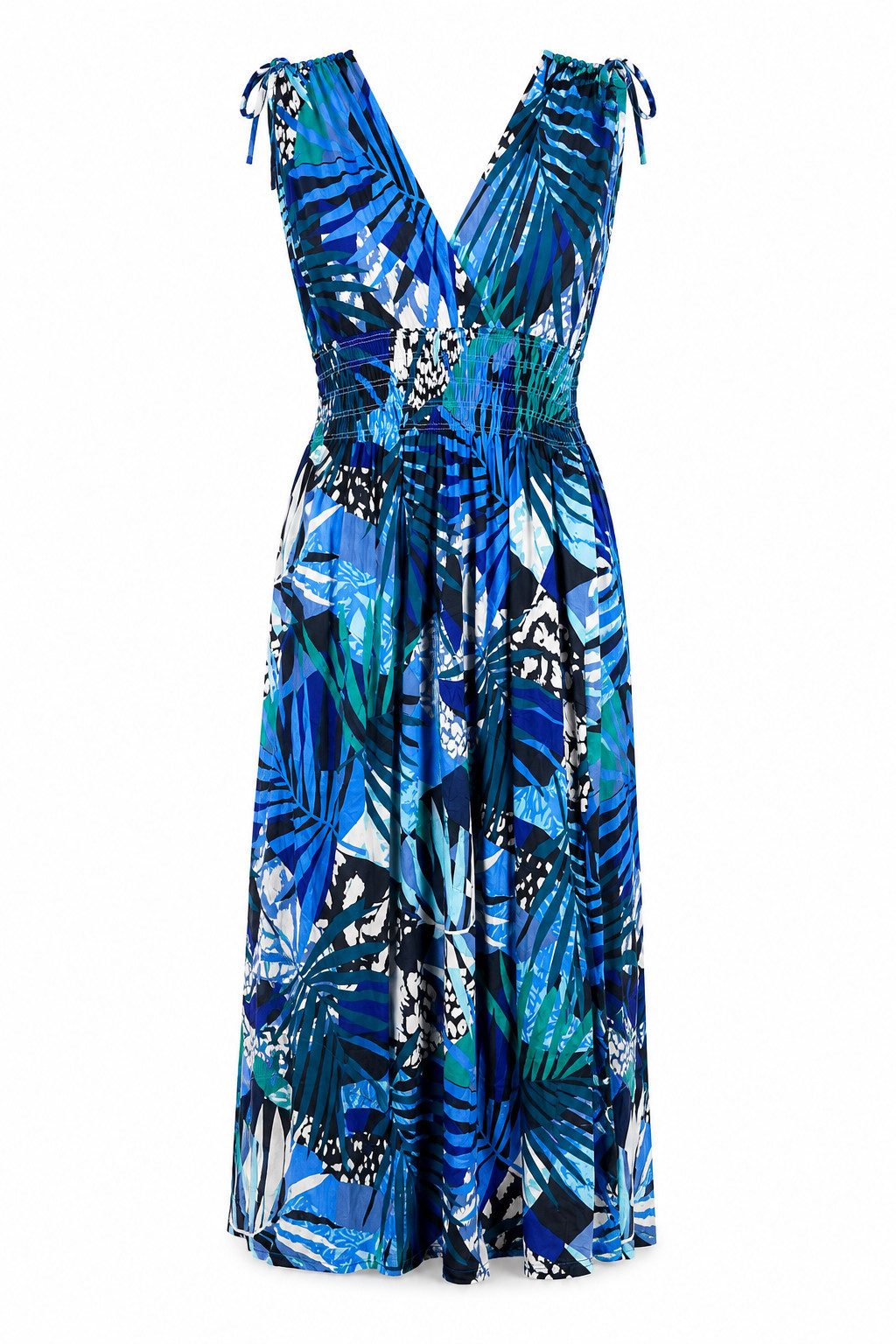ITALY VIBES Sommerkleid - sommerliches Viskose Maxikleid mit Tropical Print für Damen