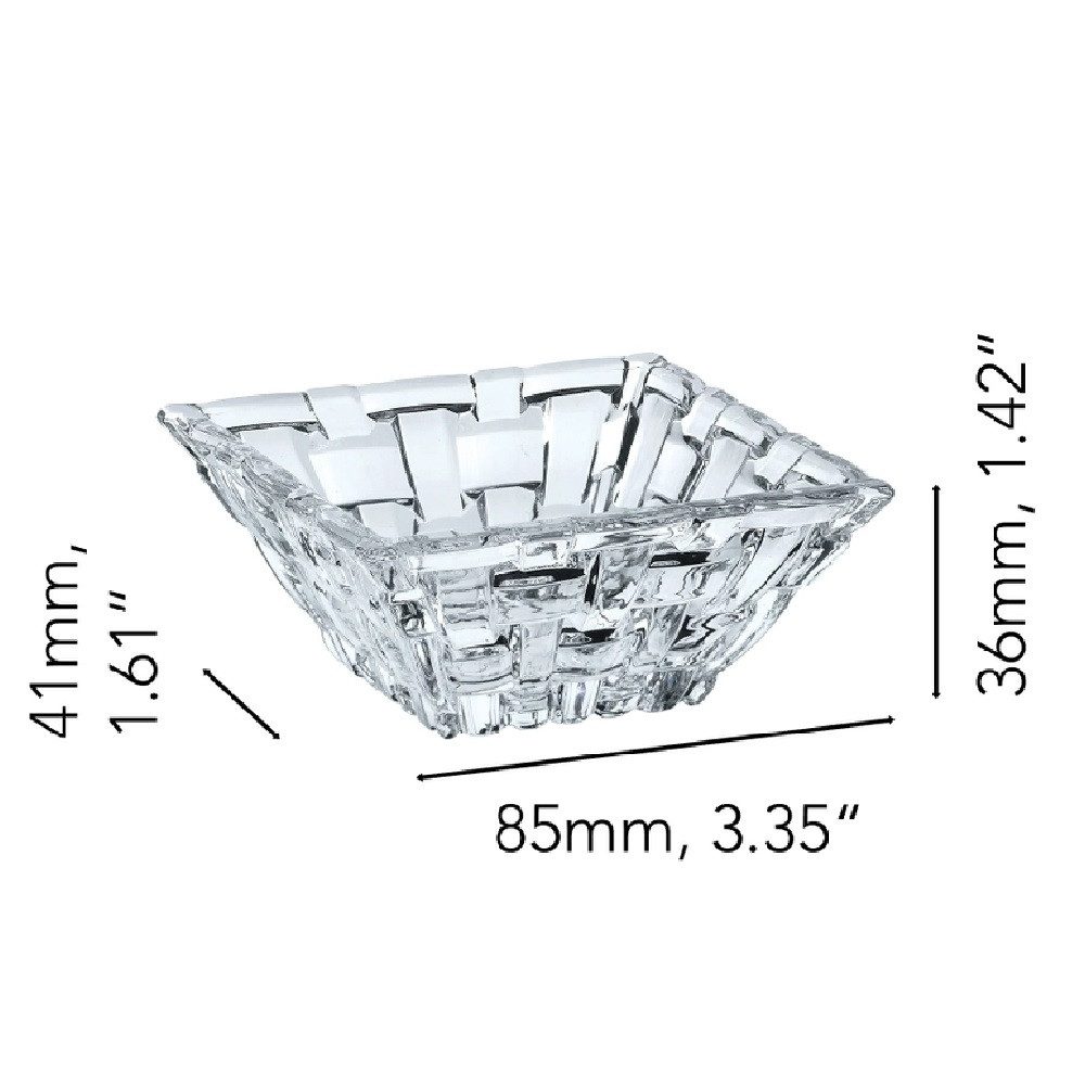 Nachtmann Müslischale Nachtmann Bossa Nova Dip Schale Quadratisch 8,5x8,5x3,6 cm 4er Set, Kristallglas, (Set)