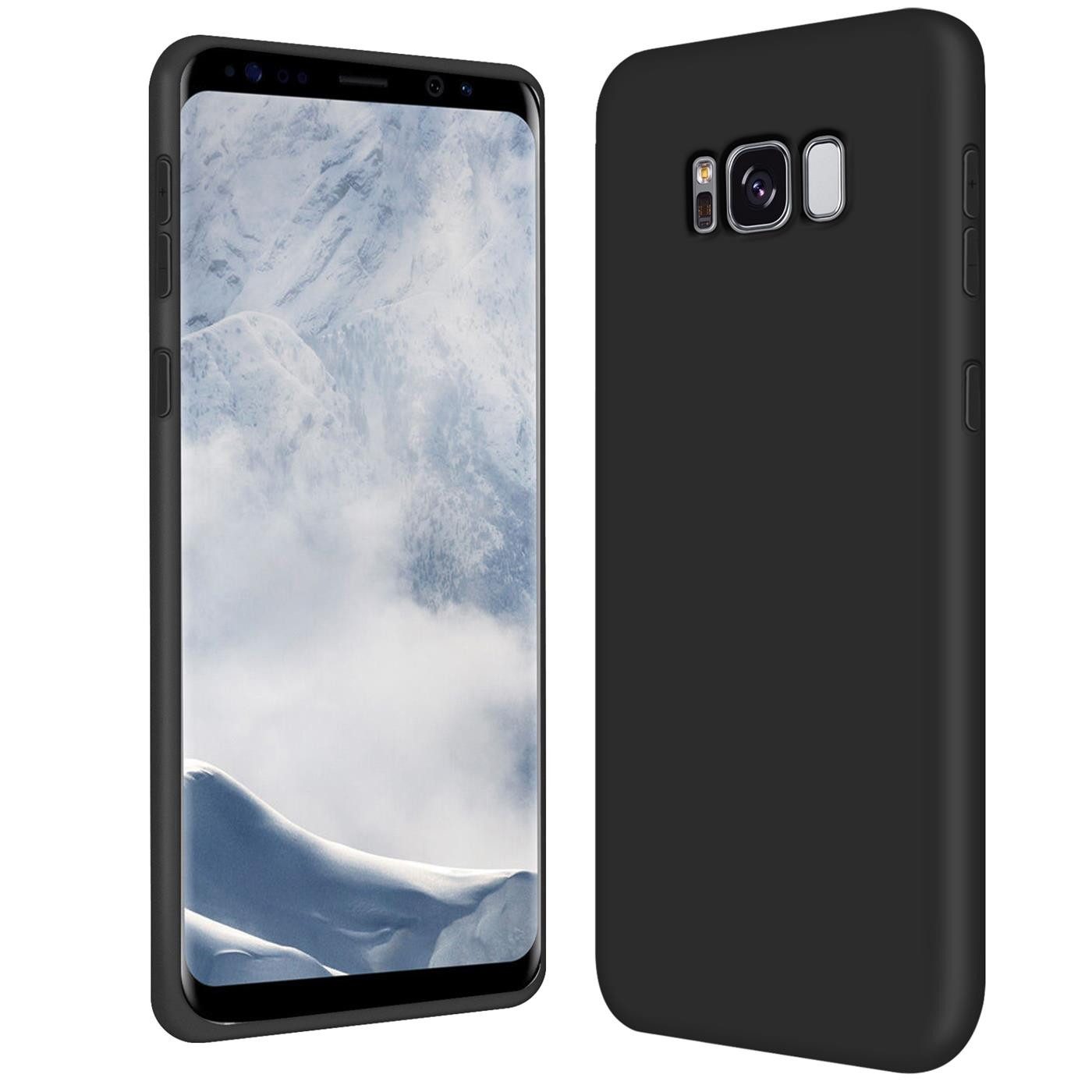 CoolGadget Handyhülle Silikon Case für das Samsung Galaxy S8 Slim TPU Cover 5,8 Zoll, Weiche Schutz Hülle mit Innen Fleece aus Stoff Handy Tasche