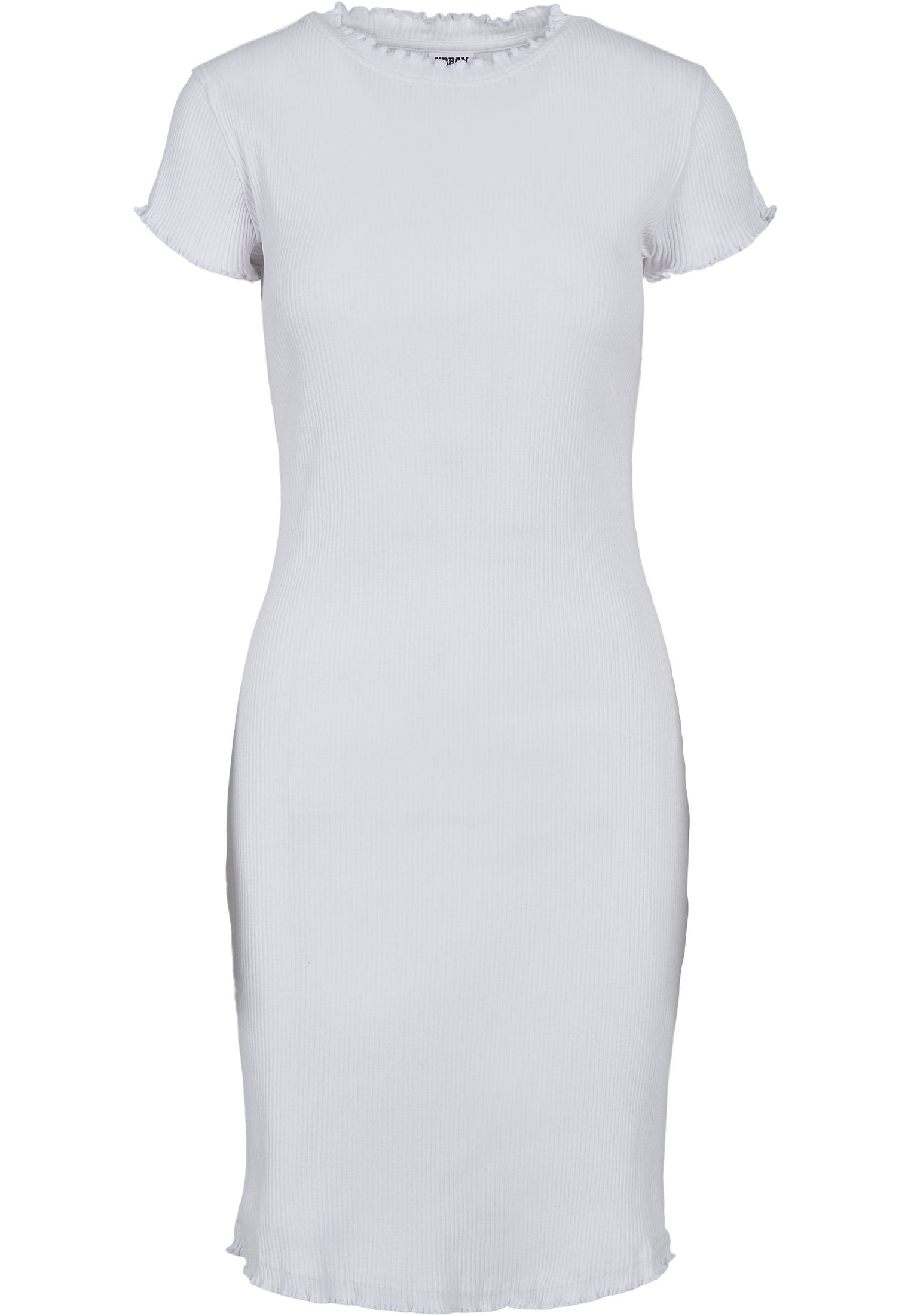 (1-tlg) URBAN Rib CLASSICS white Jerseykleid Damen Dress Tee Ladies