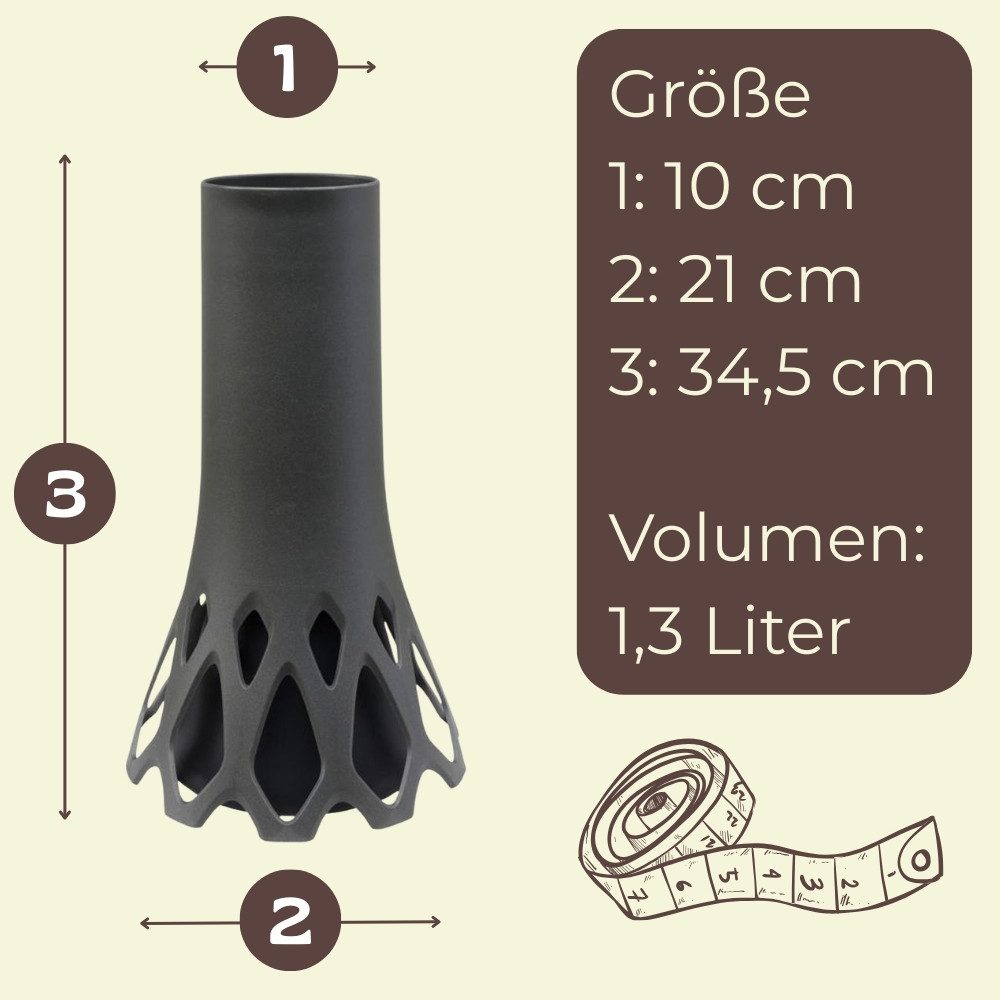 GarPet Bodenvase Grabvase mit Sockel Friedhofvase Grab Vase Friedhof Wetterfeste Vase