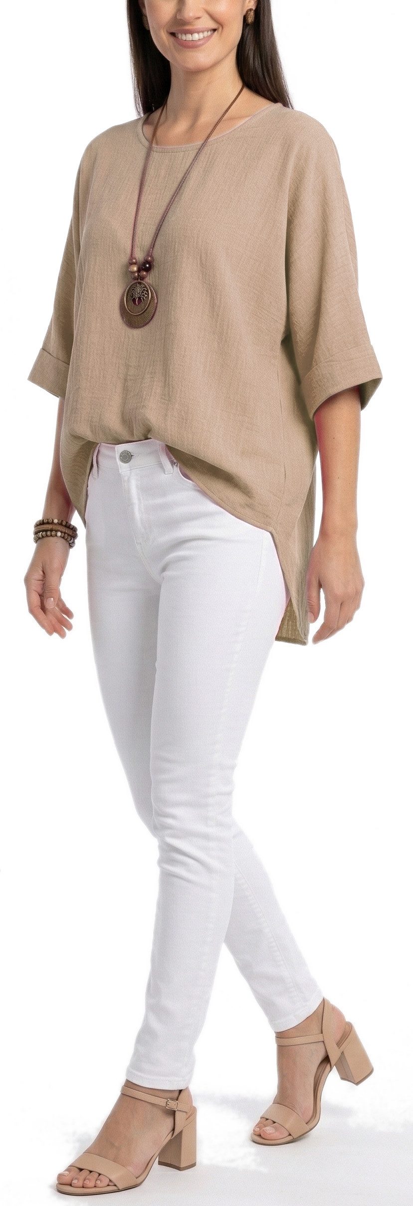 dy_mode Kurzarmbluse Damen Bluse Oversize Tunika Leichte Viskosebluse Halba günstig online kaufen