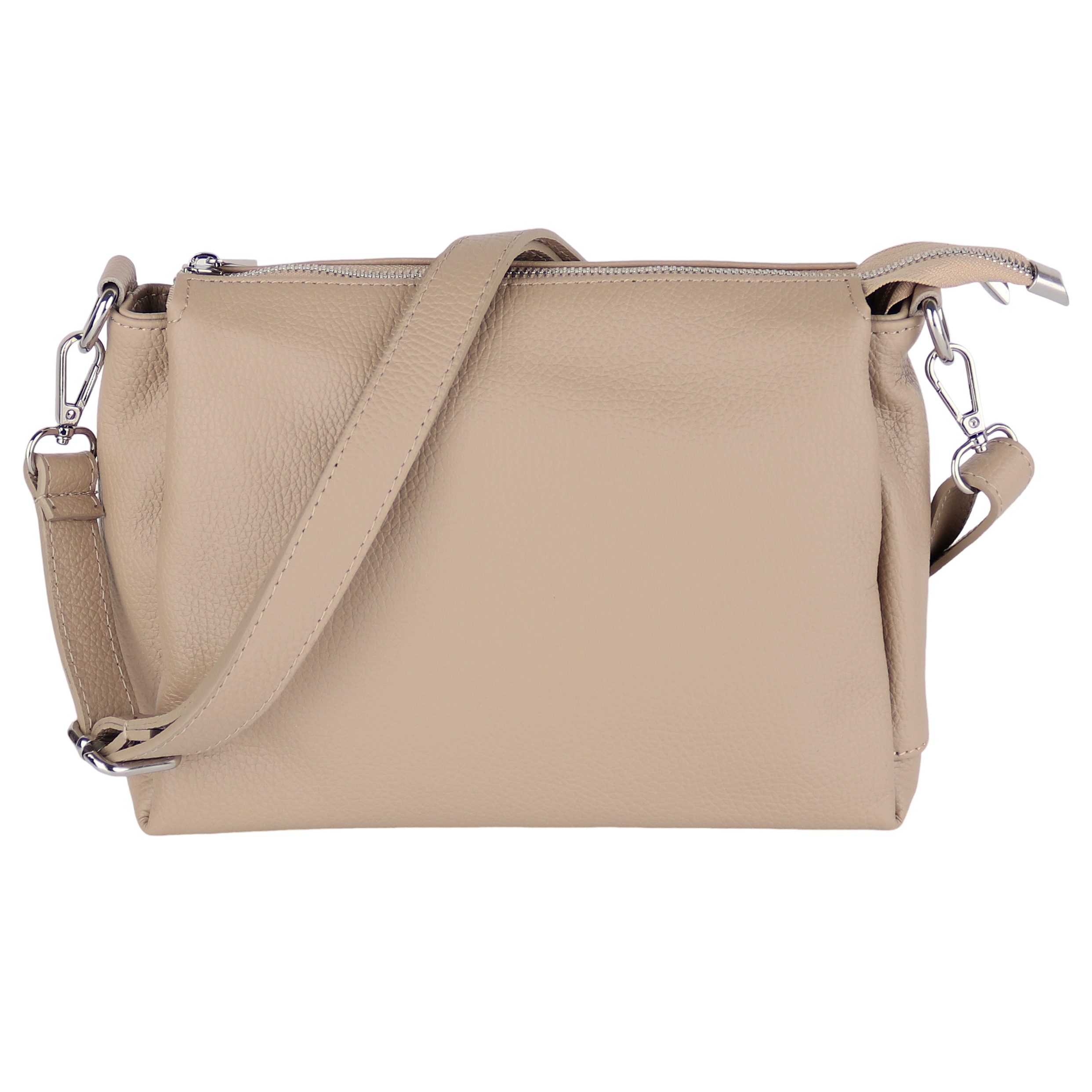 MIRROSI Umhängetasche Damen, Crossbody Bag, Echtleder Made in Italy (1 Tasche 2 Gurte oder Basic Version 1 Tasche 1 Gurt), 26x20x9cm (BXHXT)