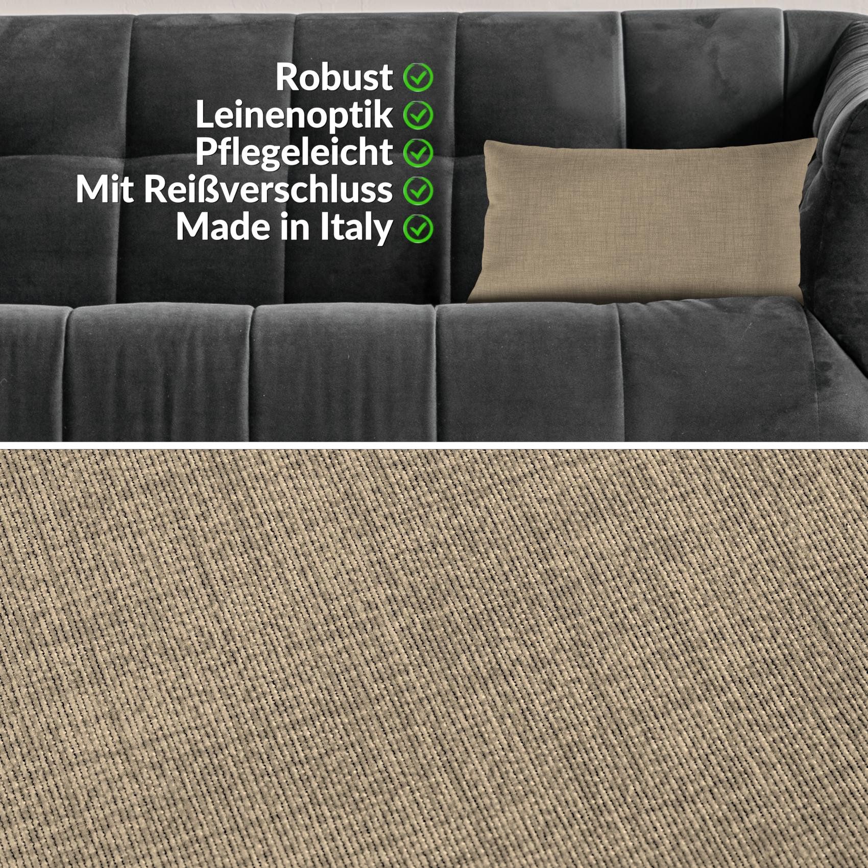 ANRO Dekokissen MrJack Kissenbezug Leinenoptik Deko Kissen Uni, Kissenbezug günstig online kaufen