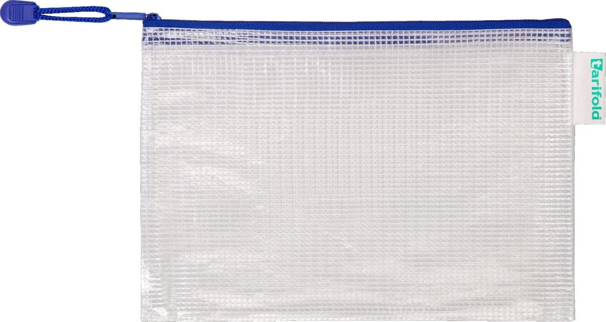 Tarifold Prospekthülle Reißverschlusstasche PVC blau A5 235x165mm VE=8 Stück
