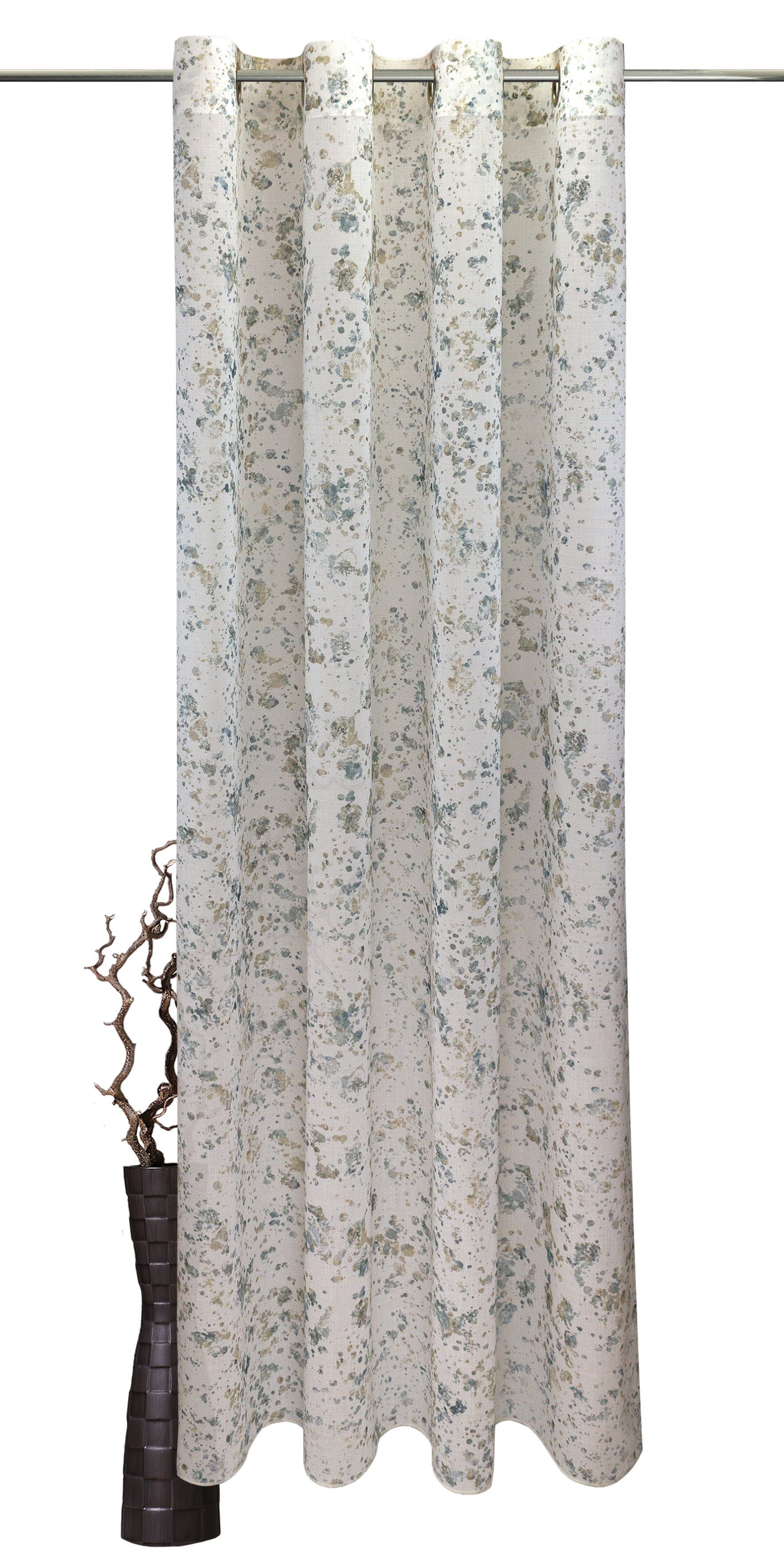 Vorhang Stella, VHG, Ösen (1 St), Digitaldruck, Aquarell, Leinenoptik grau/blau