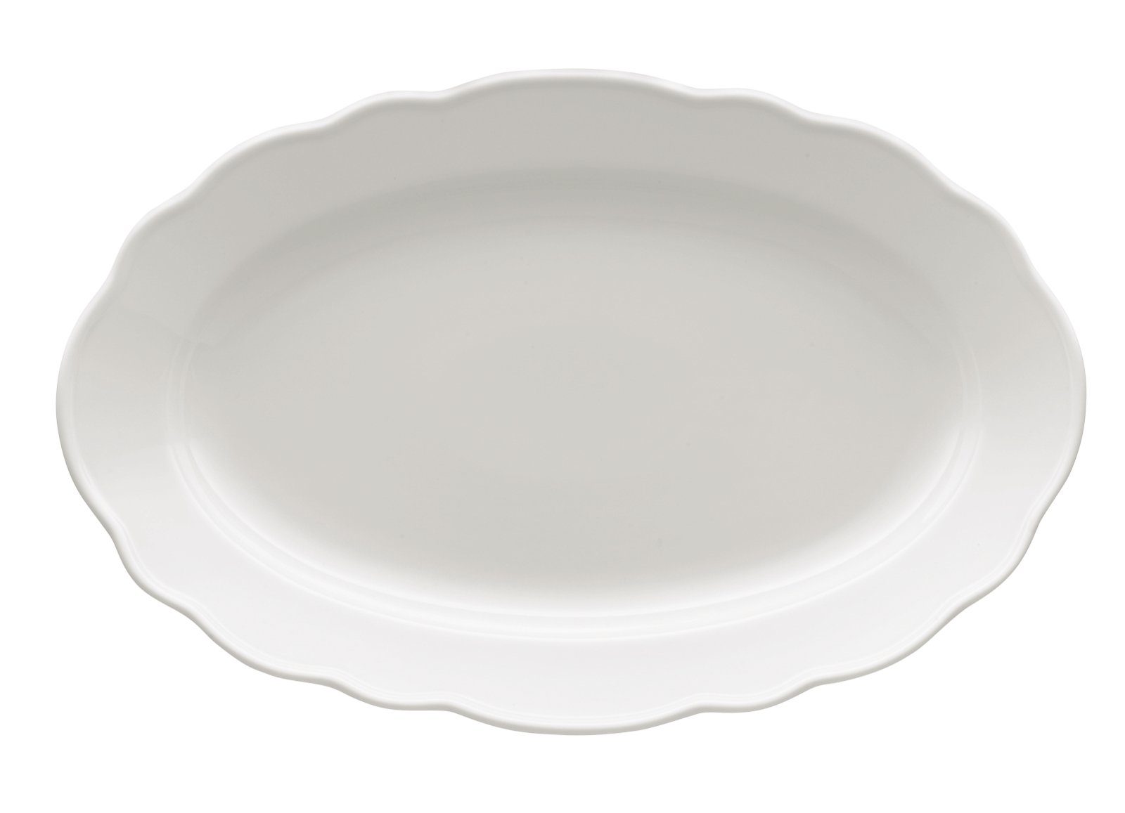 Hutschenreuther Servierplatte Maria Theresia Weiss Platte oval Platte 38 cm, Porzellan, (Platten oval), Platten
