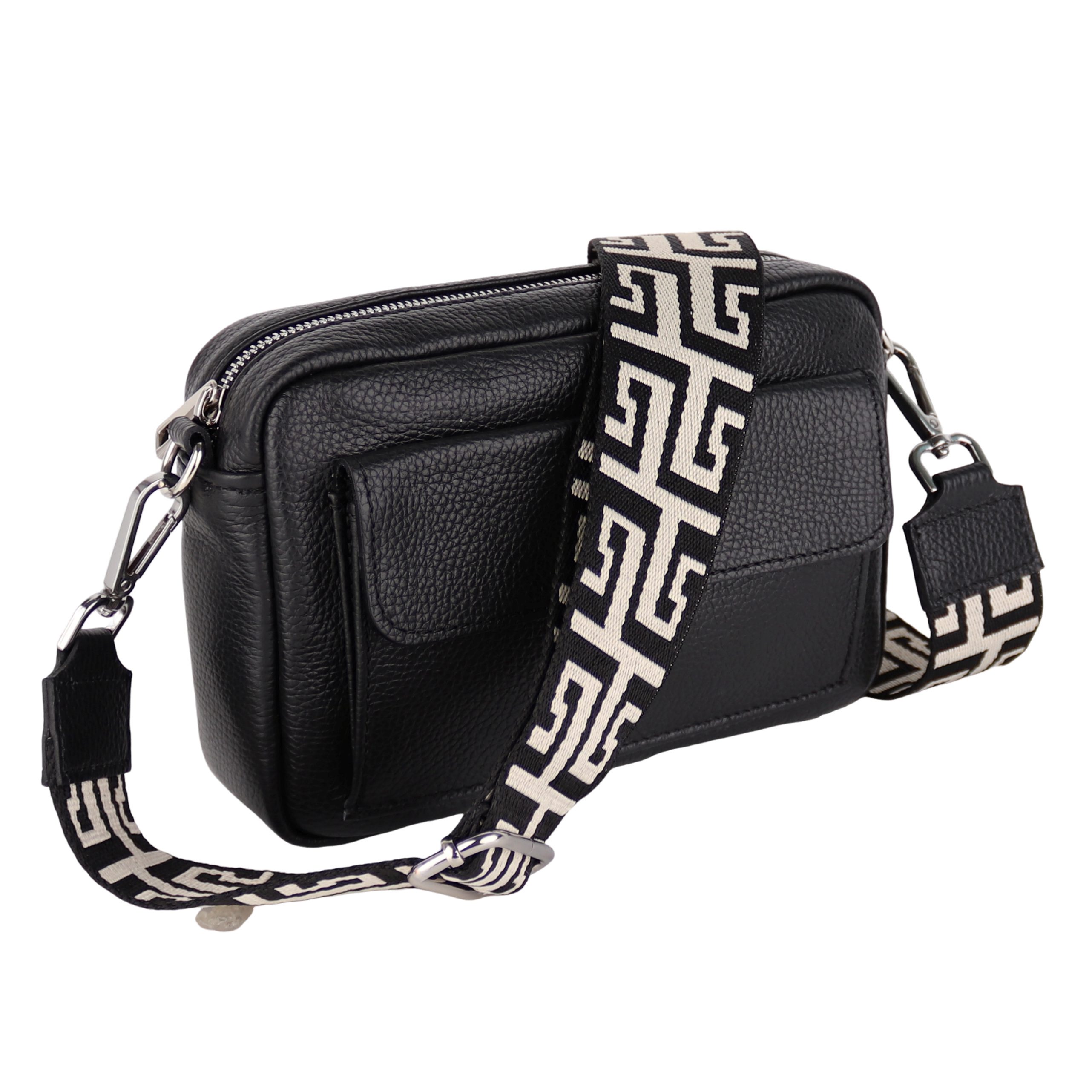 Umhängetasche Damen Crossbody Bag, aus Echtleder,Made in Italy
