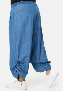 Kekoo Haremshose Weite Hose in Denim Look aus 100% Baumwolle