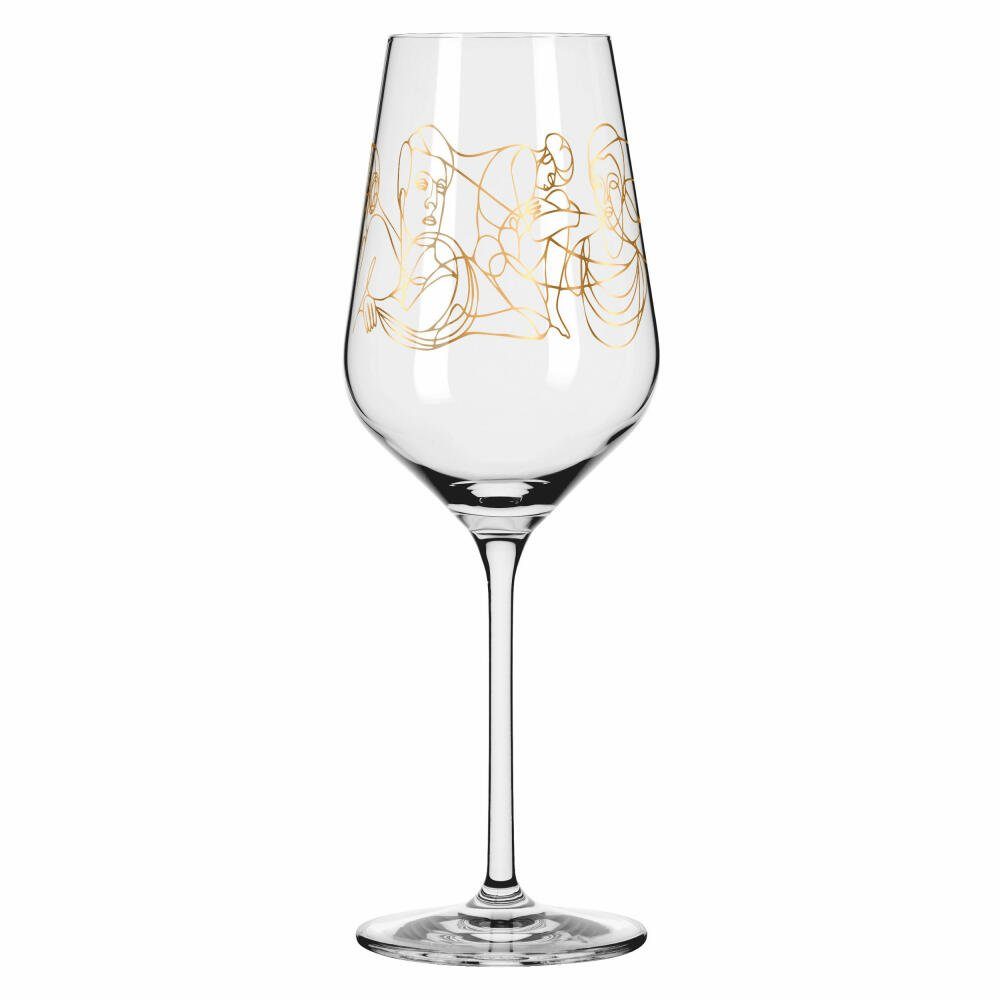 Ritzenhoff Weißweinglas 2er-Set Sagengold 001, 2-tlg., Kristallglas, Design von Burkhard Neie