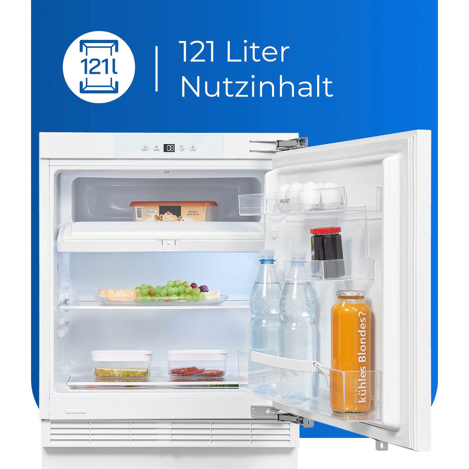 exquisit Einbaukühlschrank UKS130-4-FE-010E, 82,3 cm breit hoch, 59,5 cm