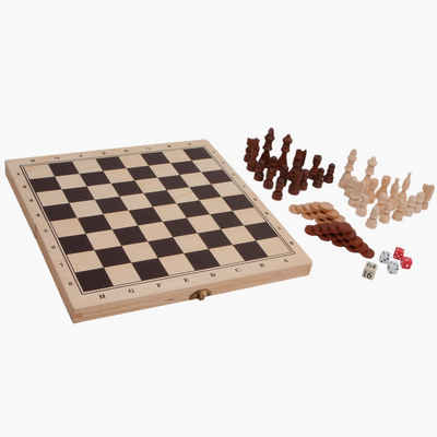 Small Foot Spielesammlung, Schach,Backgammon Schach Dame und Backgammon, Spieleklassiker, Spielesammlung mit Schach, Dame oder Backgamon