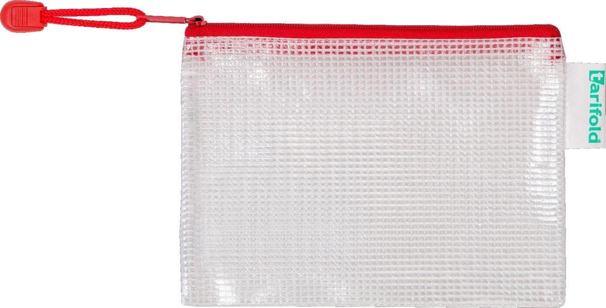 Tarifold Prospekthülle Reißverschlusstasche PVC rot A6 175x125mm VE=8 Stück