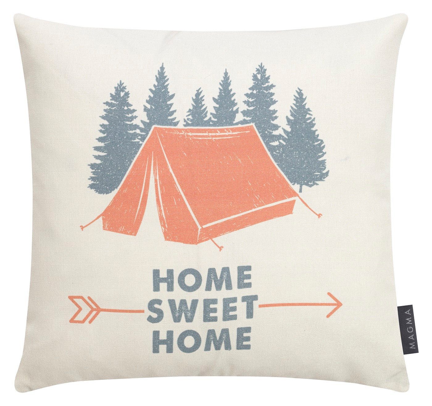 Kissenbezug Camping Zelt - ca.40x40cm - robust mit Zelt Spruch für Camper, Magma Heimtex (1 Stück), Outdoor Campingurlaub