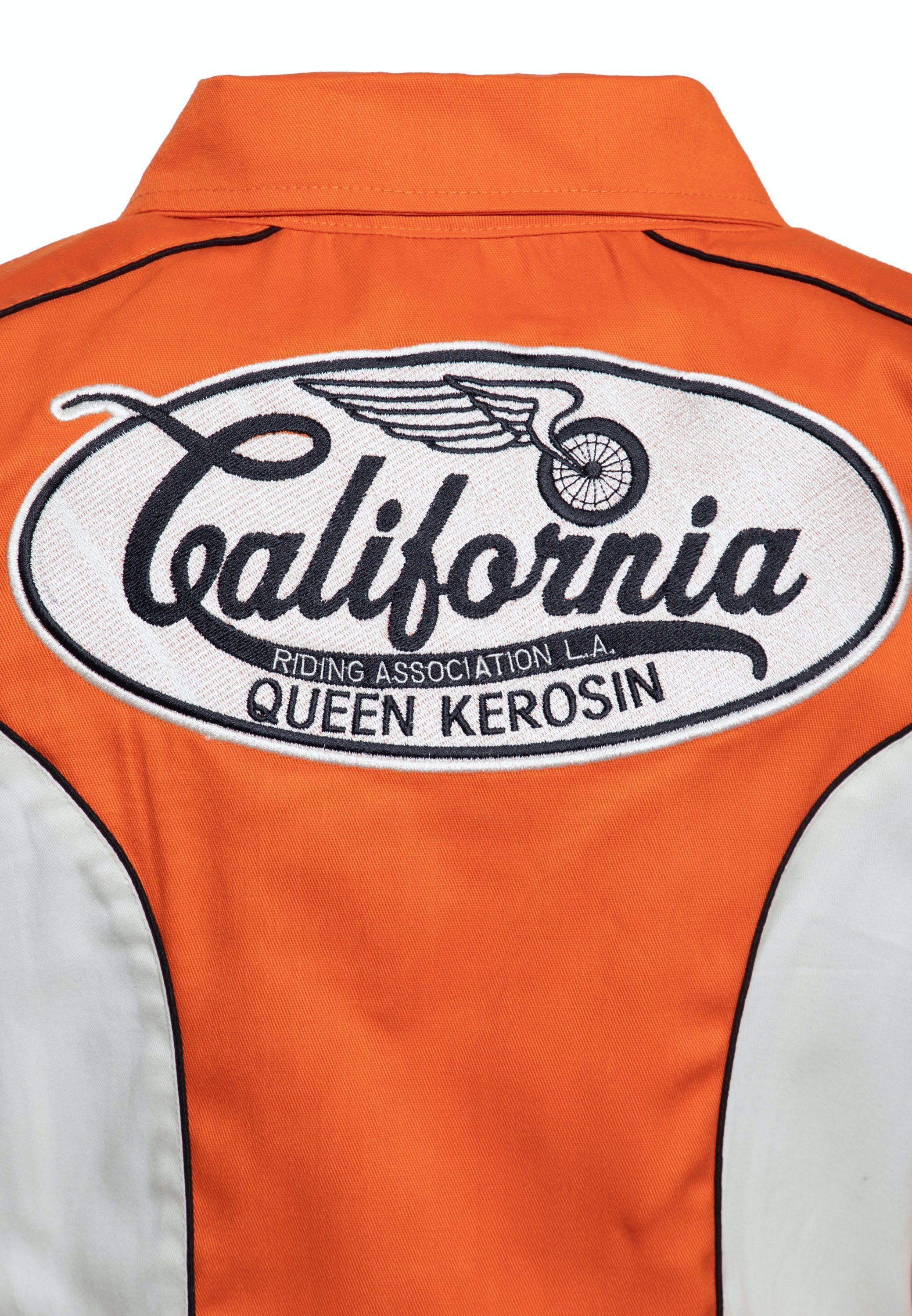 Style QueenKerosin California Collegejacke charakteristischen orange Vintage im