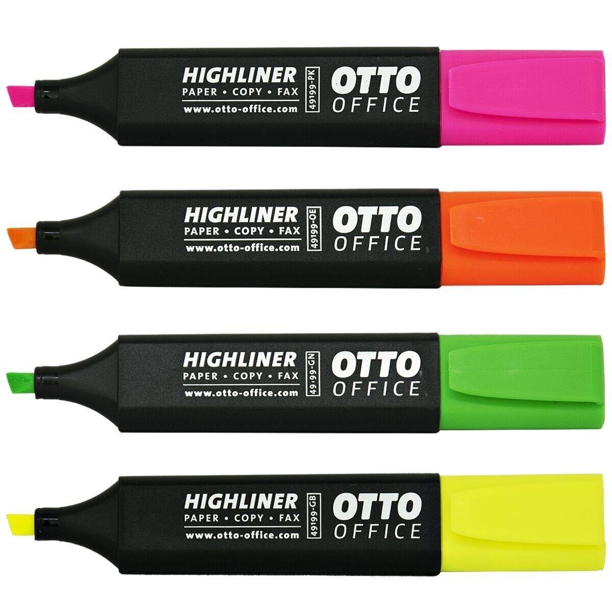 Office Highliner, gelb, Otto Marker (4-tlg), Textmarker Kappe orange Office mit grün, pink,