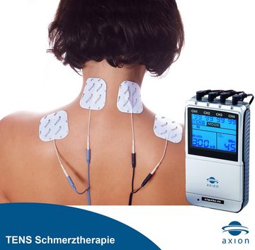 Axion TENS-EMS-Gerät 4 Kanal STIM-PRO X9+ TENS Gerät, TENS Schmerztherapiegerät, (Spar-Set), EMS Muskelaufbau, Massagegerät, Beckenbodentraining