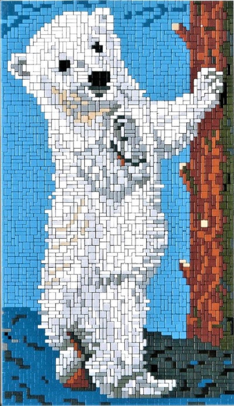 Stick it Steckpuzzle Eisbär am Baum, 3000 Puzzleteile, Bildgröße 26 x 46 cm