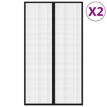 vidaXL Insektenschutz-Fensterrahmen Insektenschutz Türvorhänge 2 Stk mit Magnet Schwarz 200x80 cm