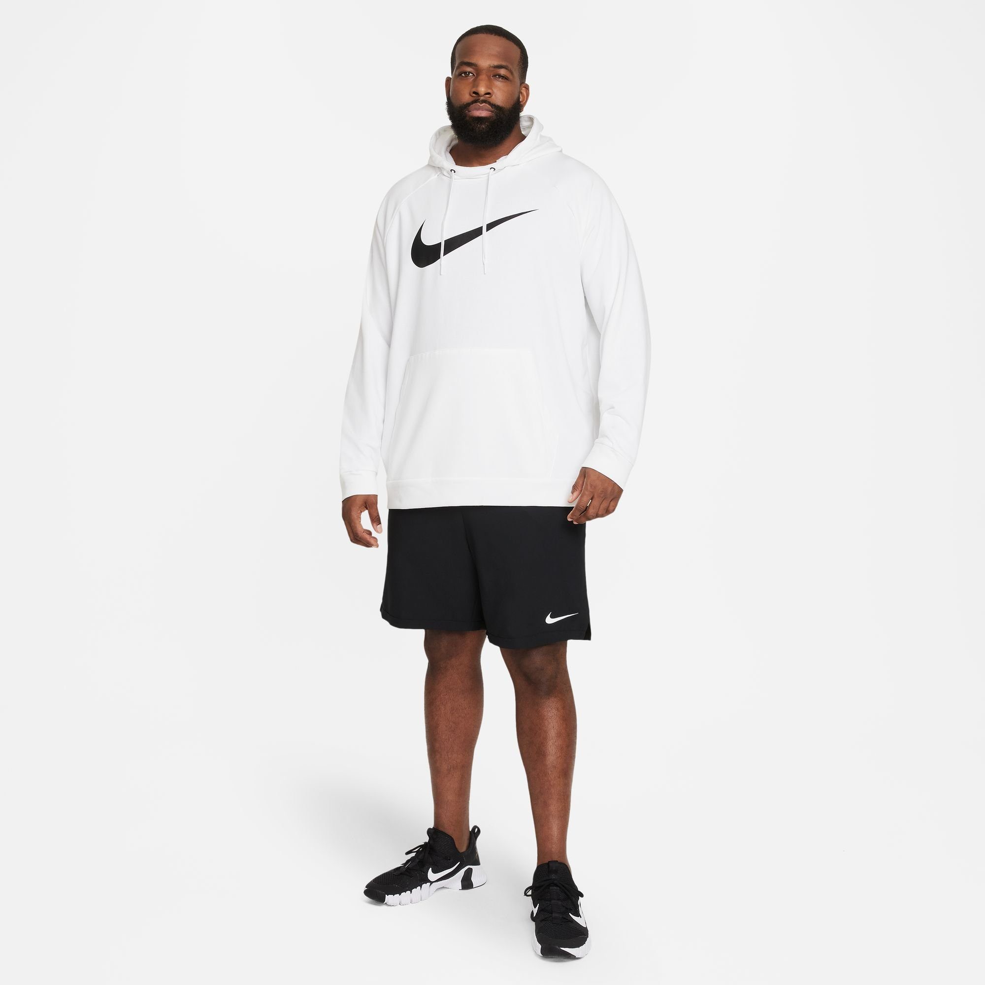 Nike Kapuzensweatshirt DRI-FIT MEN'S PULLOVER TRAINING HOODIE WHITE/BLACK