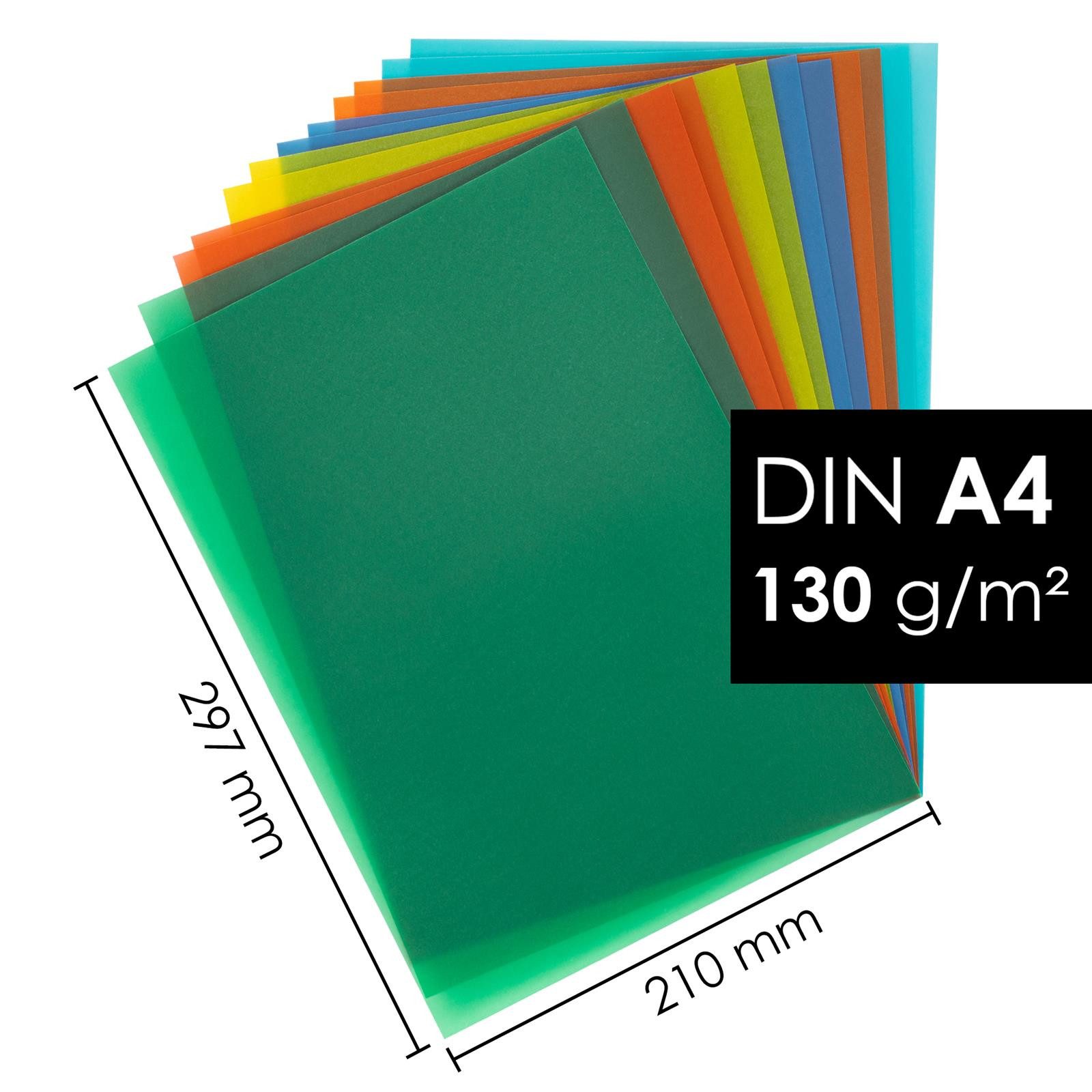 OfficeTree Transparentpapier OfficeTree 60x Transparentpapier Bunt A4 - 20 Farben - 130g/m²