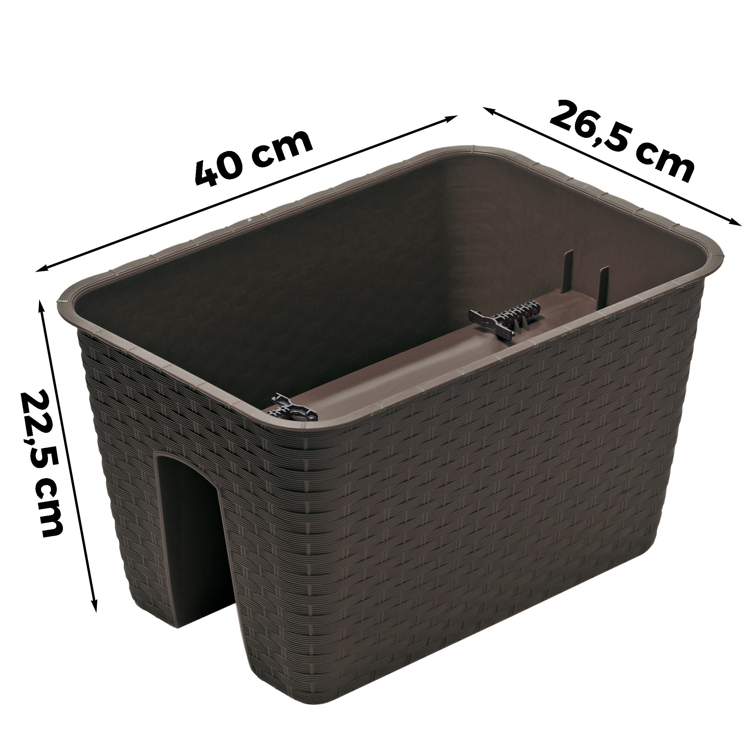 Annastore Balkonkasten Blumenkasten für Geländer und Brüstungen - Pflanzkasten für Geländer, Geländerkasten, Blumentopf, Geländertopf