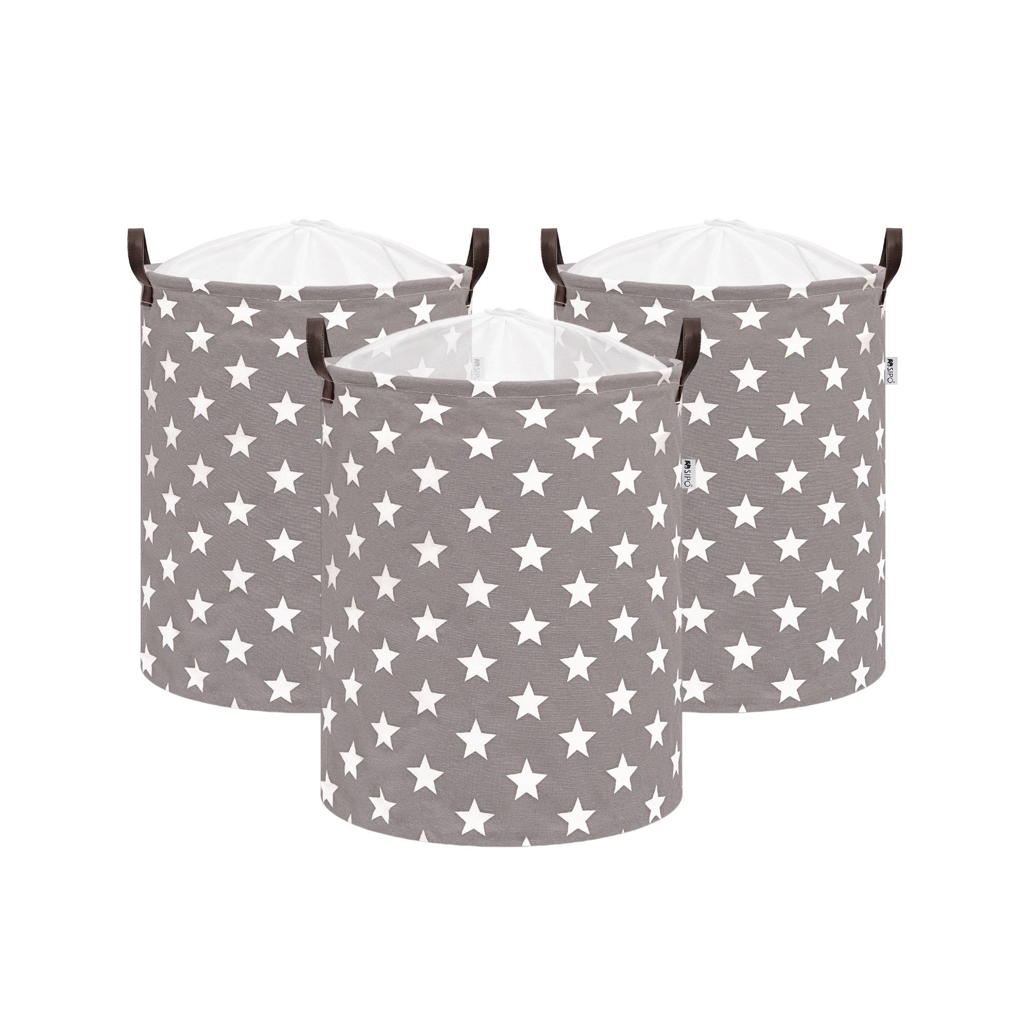 Sipo Aufbewahrungskorb (3er Set), Aufbewahrungskorb für Kinderzimmer, 43 L, mit Kordelzug